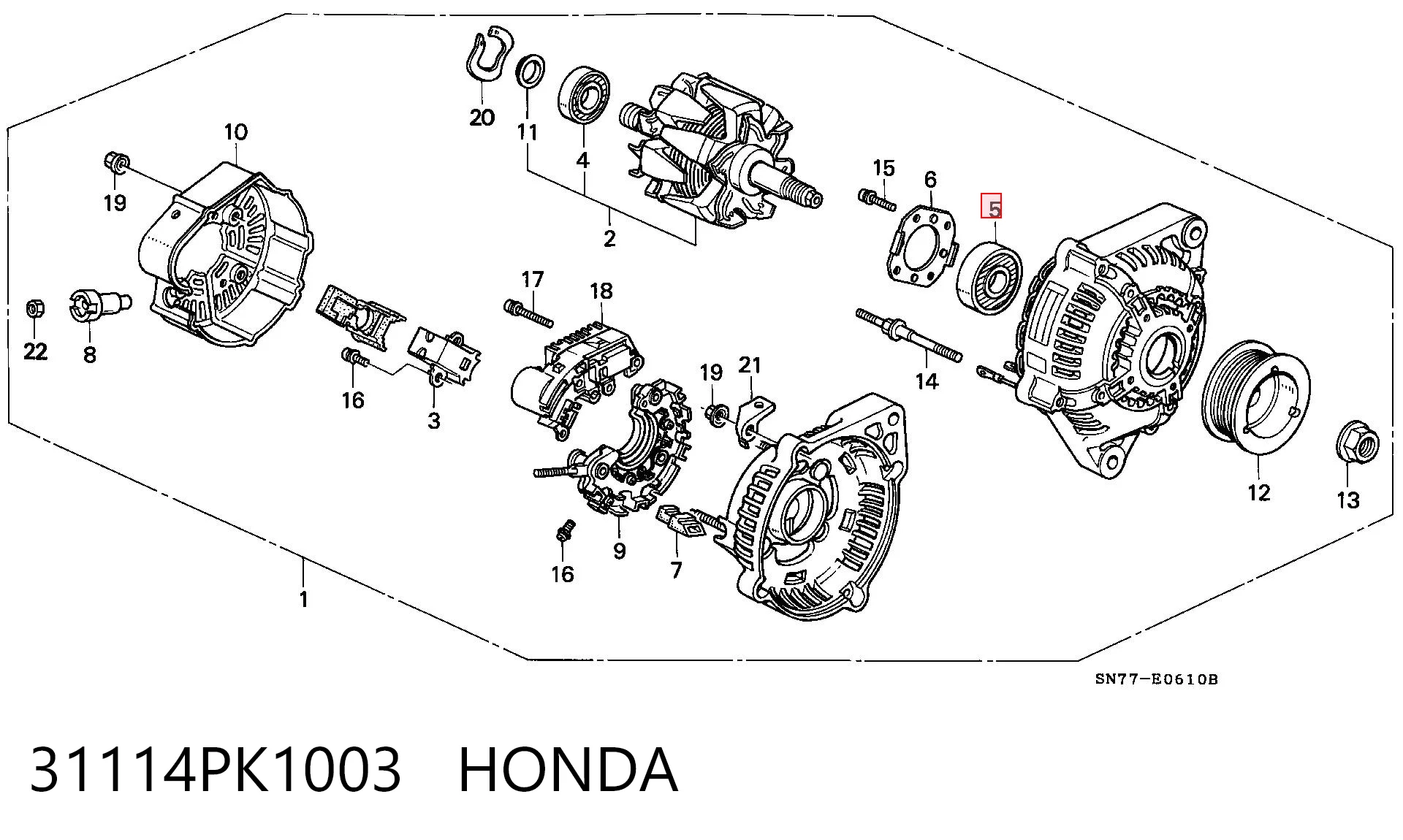 Rodamiento de alternador 31114PK1003 HONDA
