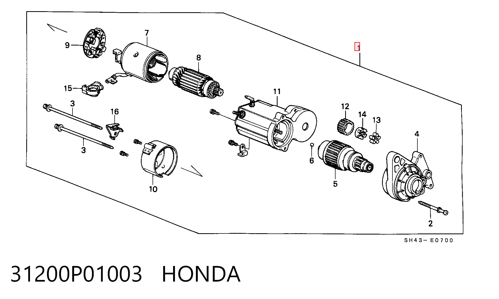 Motor de arranque 31200P01003 HONDA