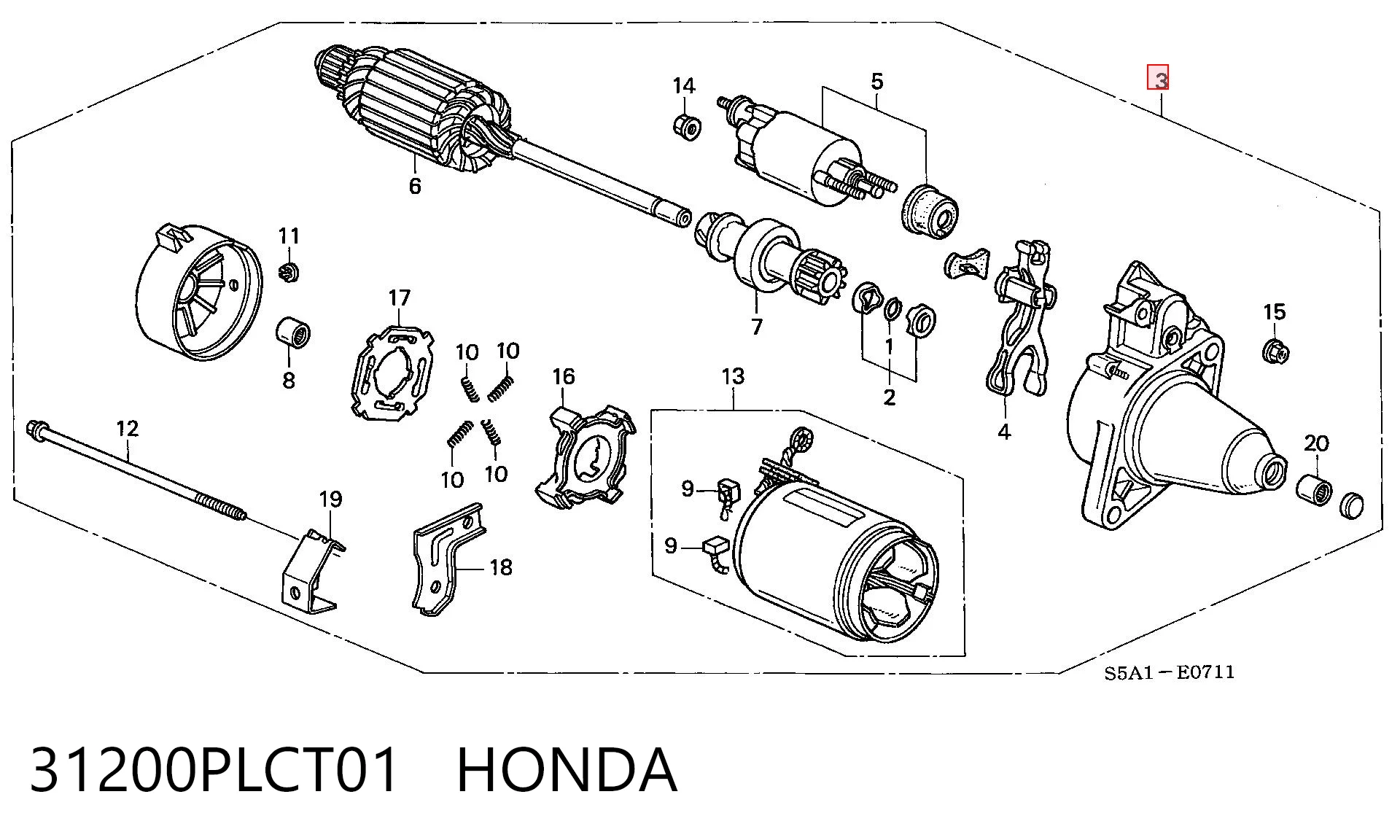 31200PLCT01 Honda Arranque motores