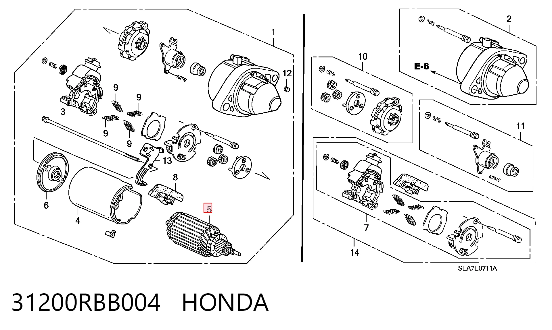 31200RBB004 Honda Arranque motores