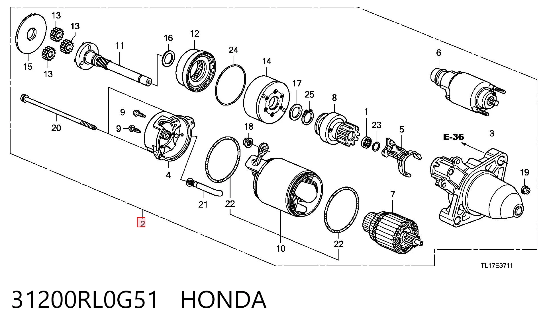 Motor de arranque HONDA 31200RL0G51