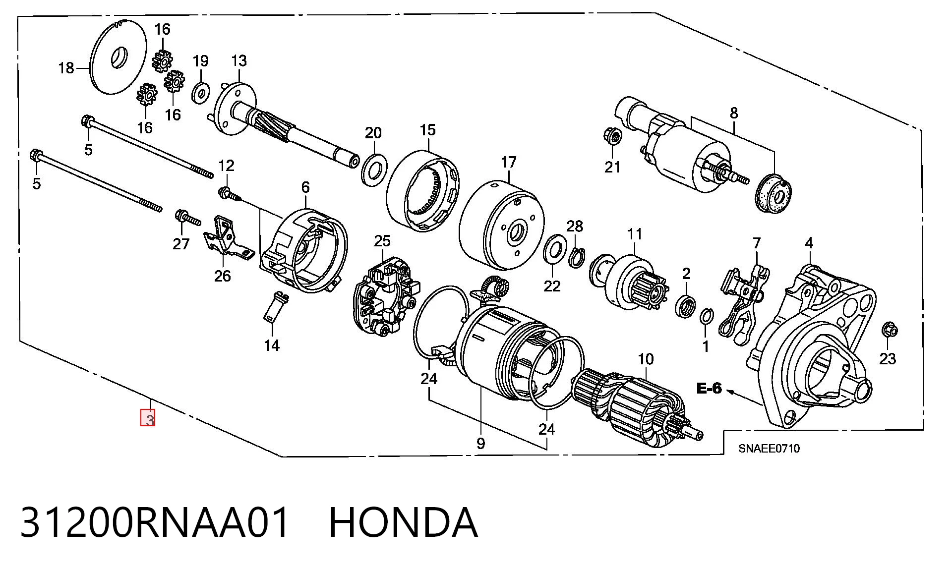 31200RNAA01 Honda Arranque motores
