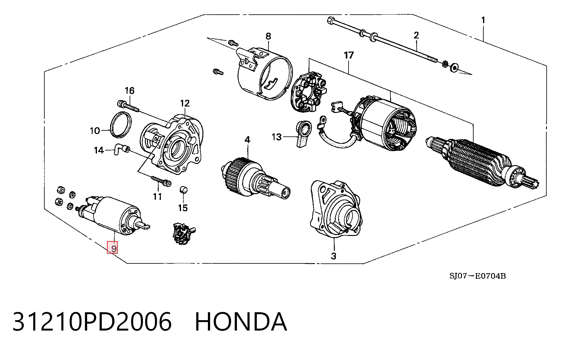  Solenoide de arranque Honda Accord 3