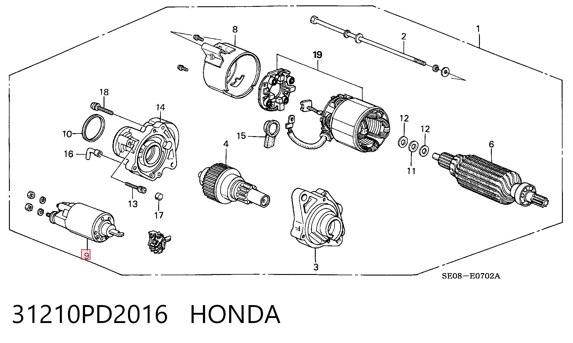 Solenoide arranque para Honda Accord III CA4, CA5