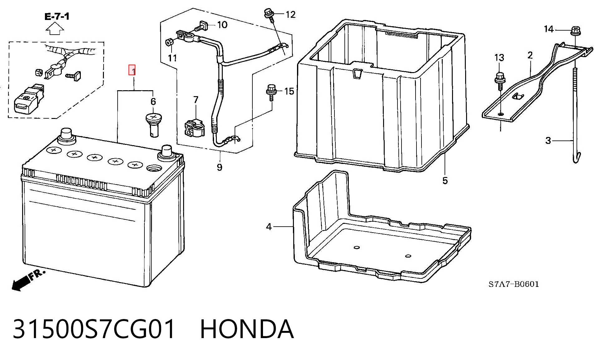 Batería de arranque HONDA 31500S7CG01