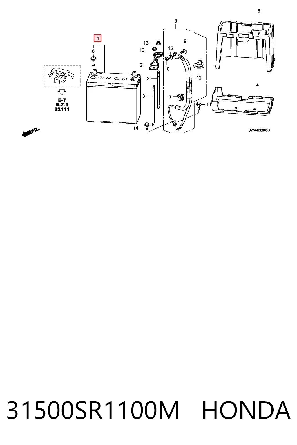 Batería de arranque HONDA 31500SR1100M