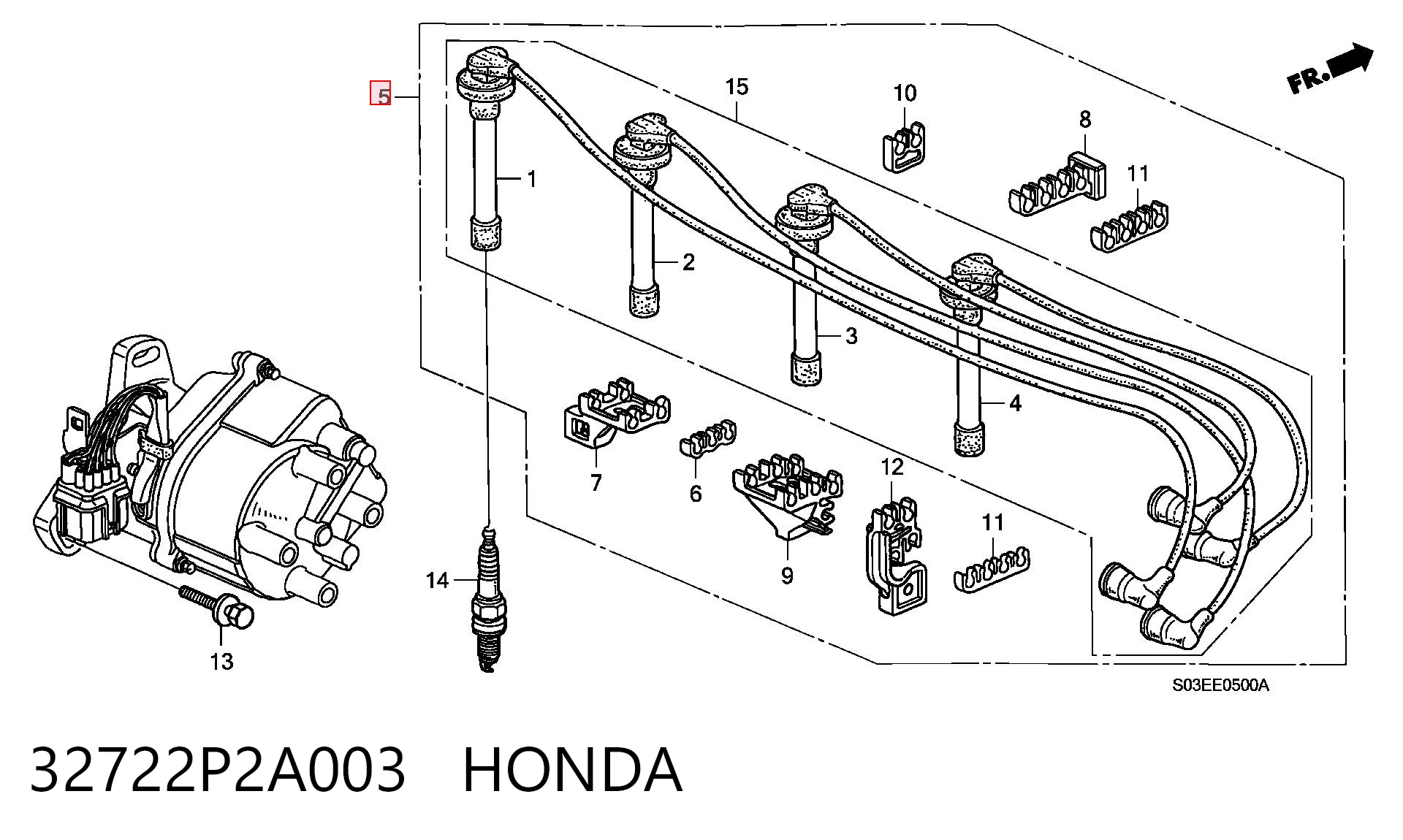 32722P2A003 Honda Cables de alta tensión, juego