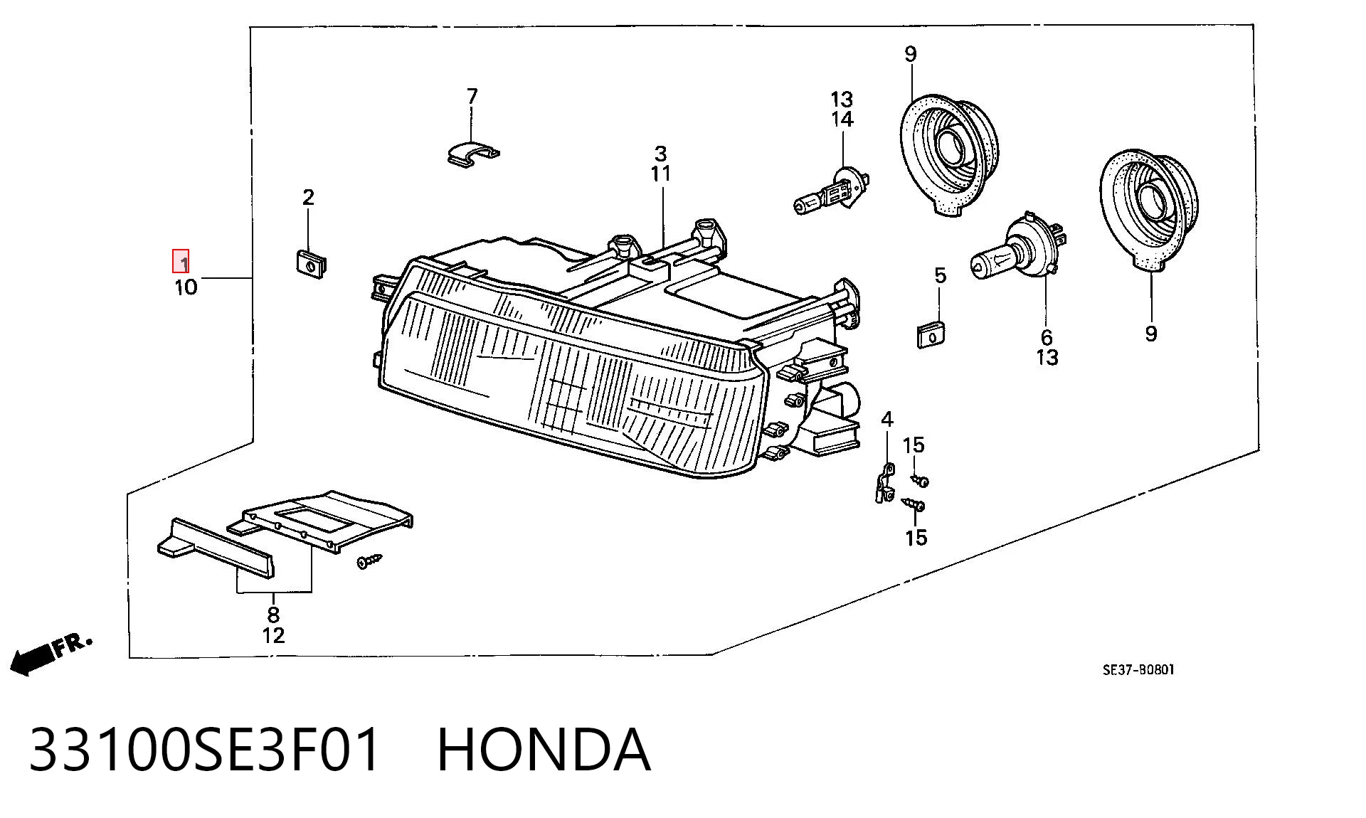 Comprar Faro derecho Honda Accord III CA4, CA5 a bajo precio