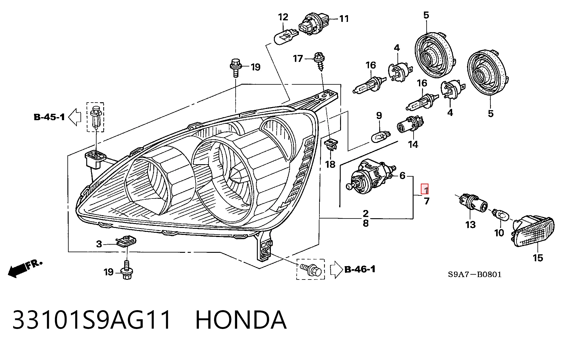 Faro delantero derecho Honda CR-V  desde 150,86 €