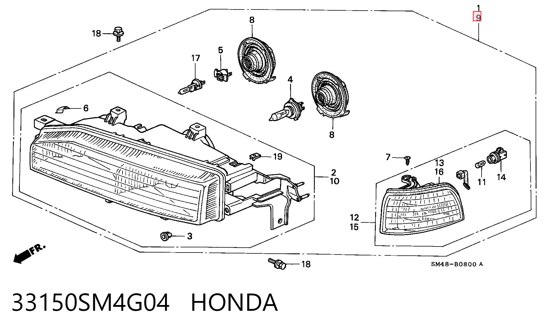 Comprar Faro izquierdo Honda Accord IV CB3, CB7 a bajo precio