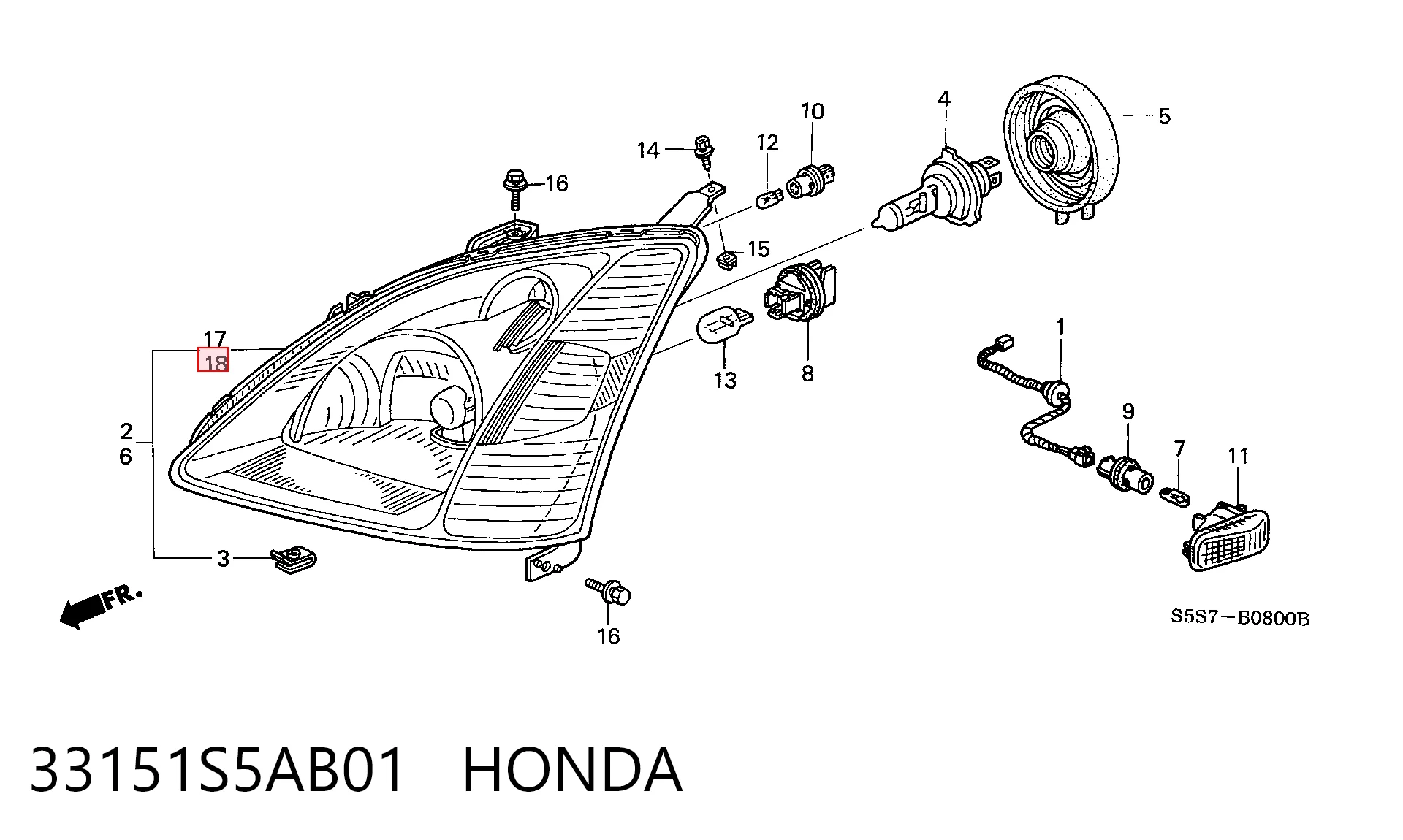 Comprar Faro izquierdo Honda Civic VII EU, EP, EV a bajo precio
