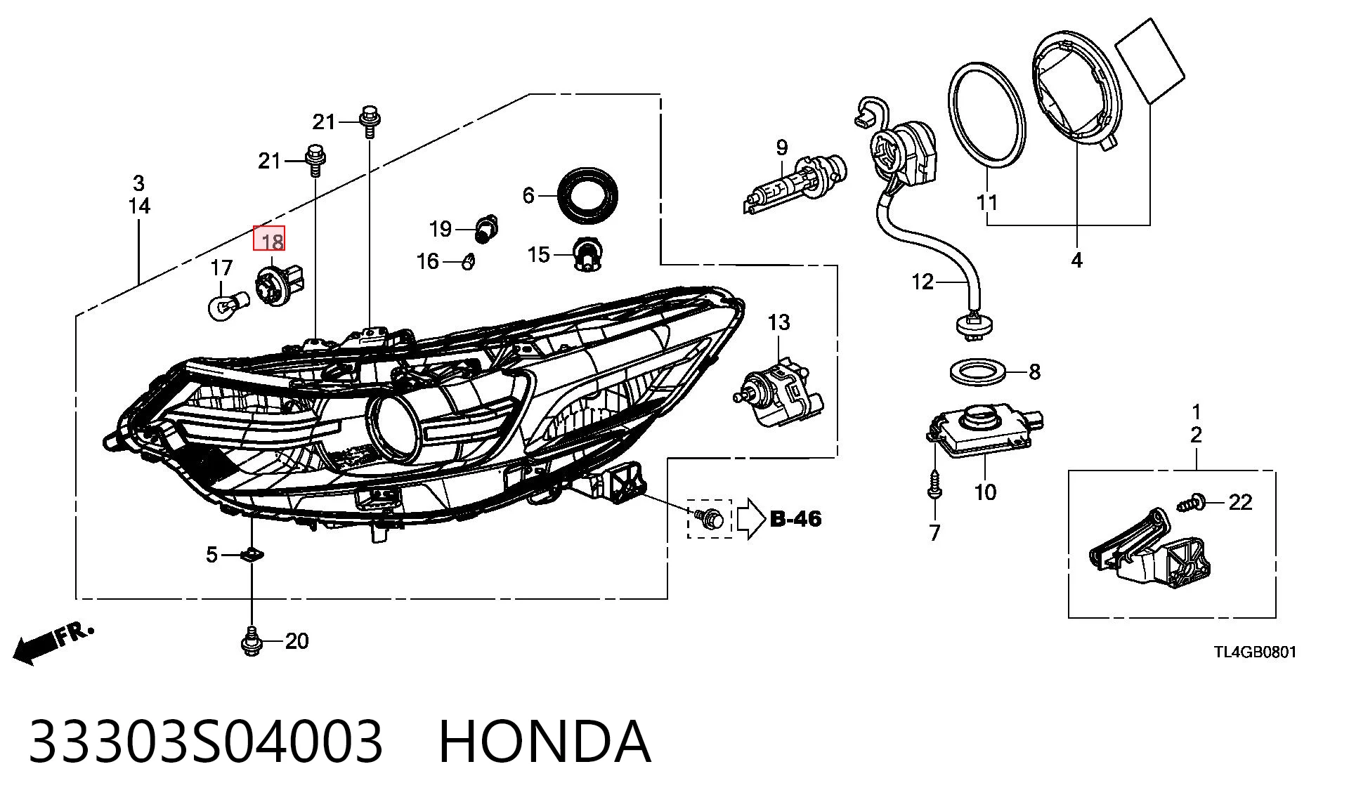 33303S04003 Honda 