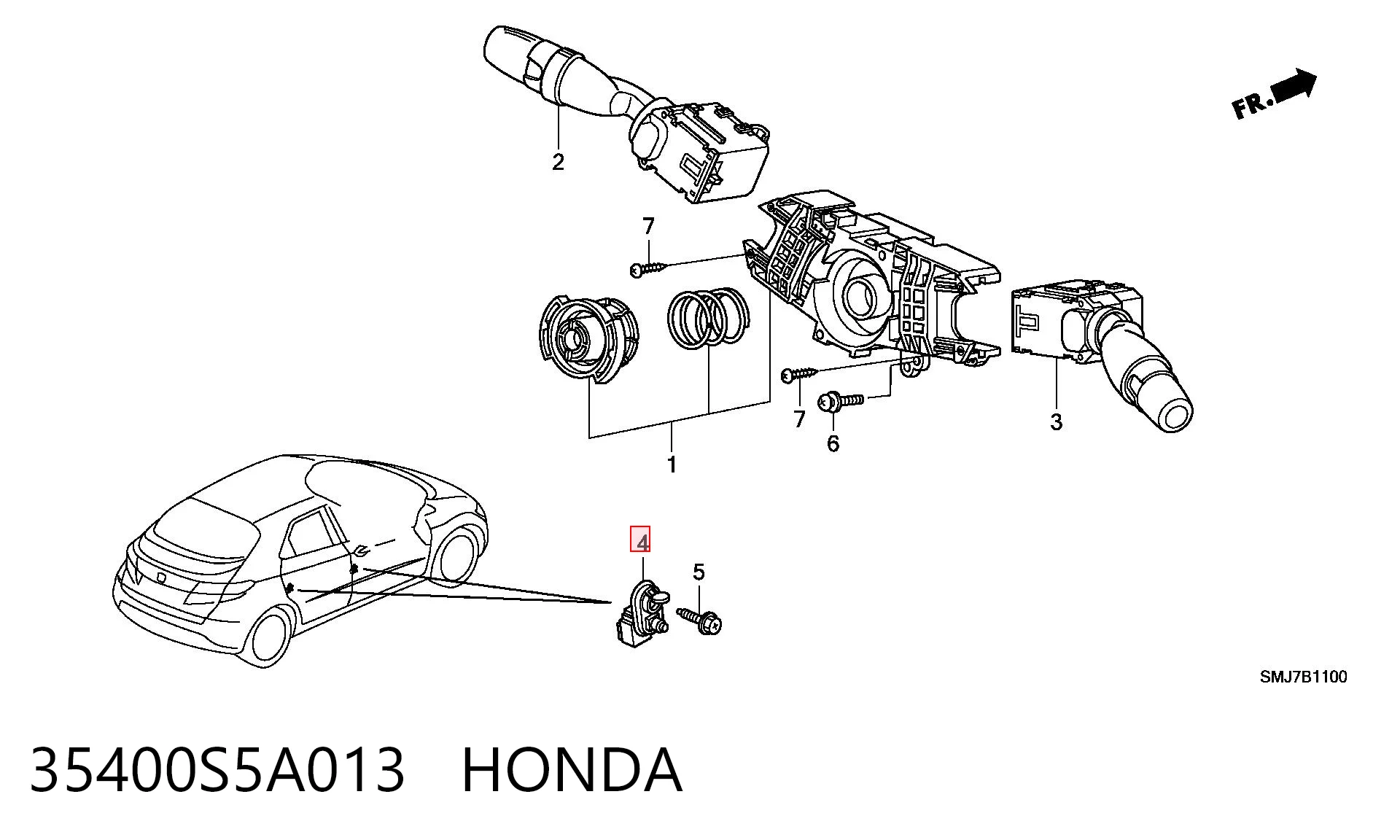 35400S5A013 Honda Interruptor de puerta
