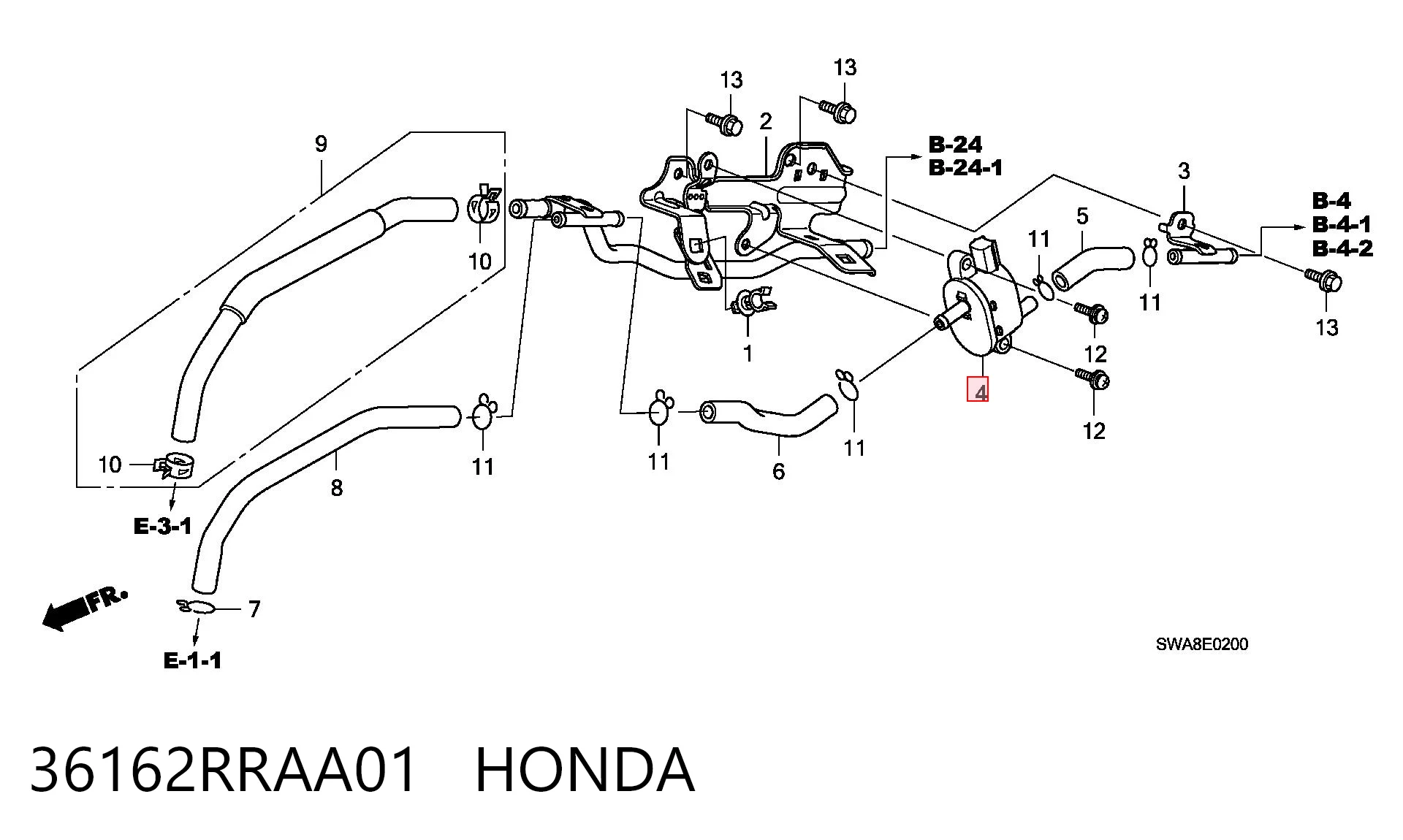 36162RRAA01 Honda Válvula de purga del catalizador