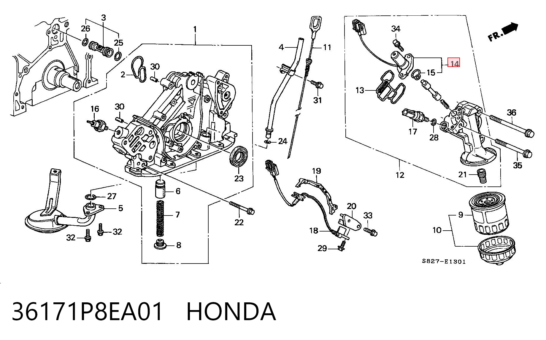 36171P8EA01 Honda Válvula control, ajuste de levas