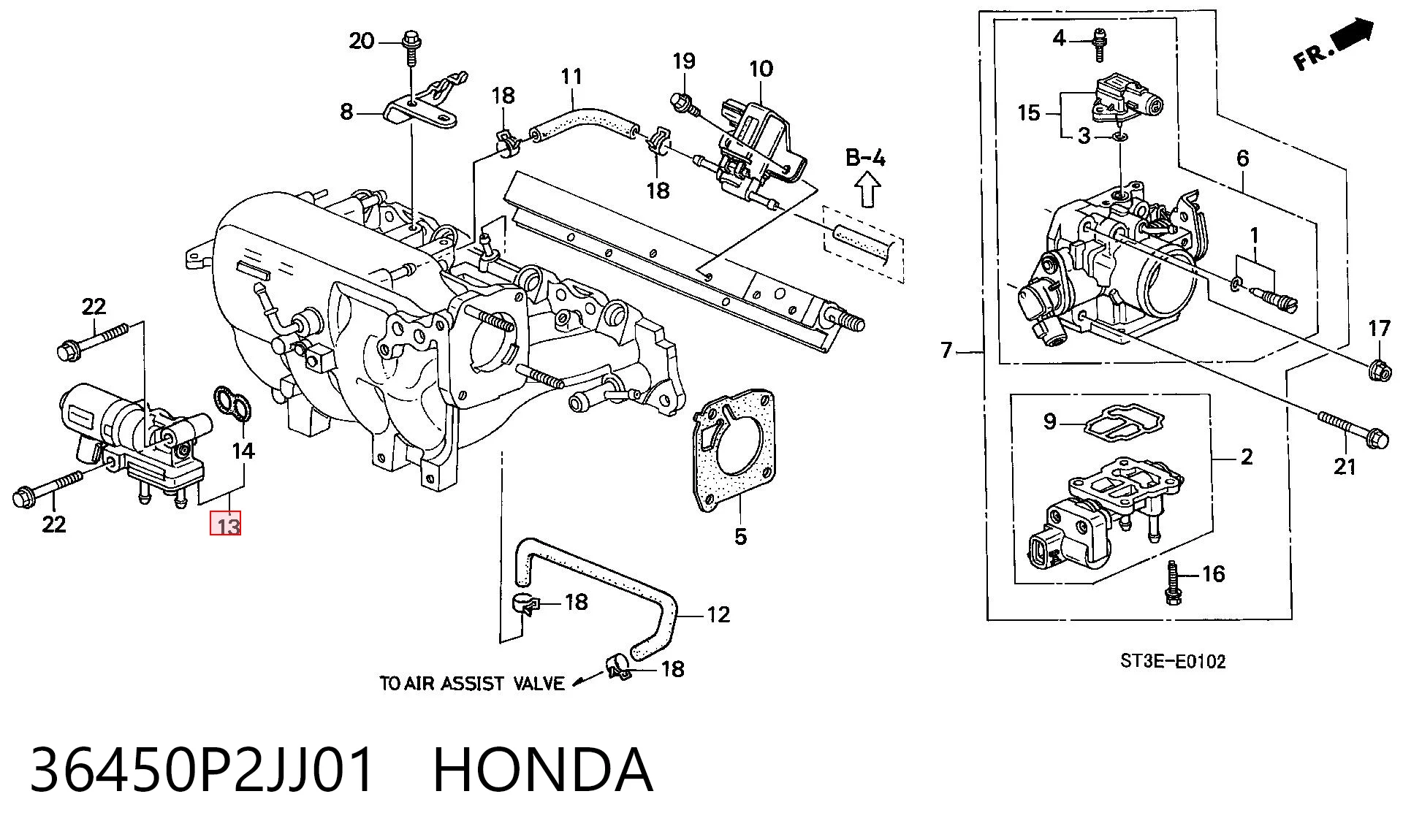 36450P2JJ01 Honda Regulador de ralentí