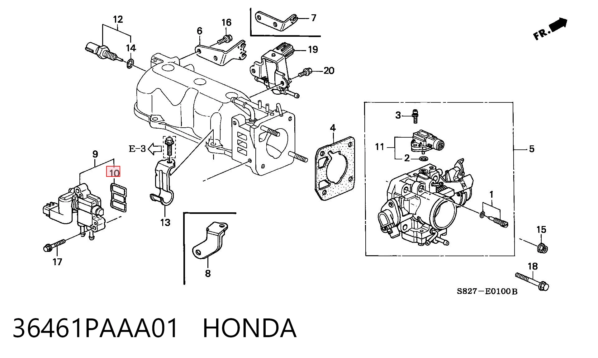 36461PAAA01 Honda Junta de válvula de ralentí (regulador)