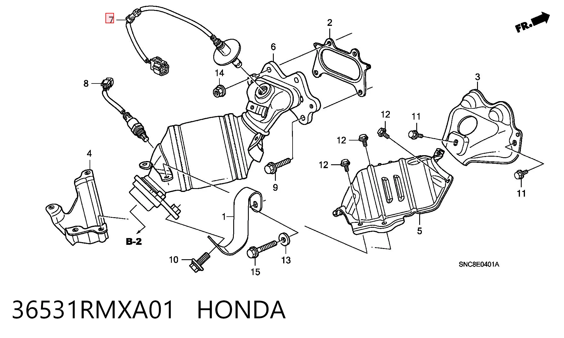 36531RMXA01 Honda Sonda lambda (NOx, O2)