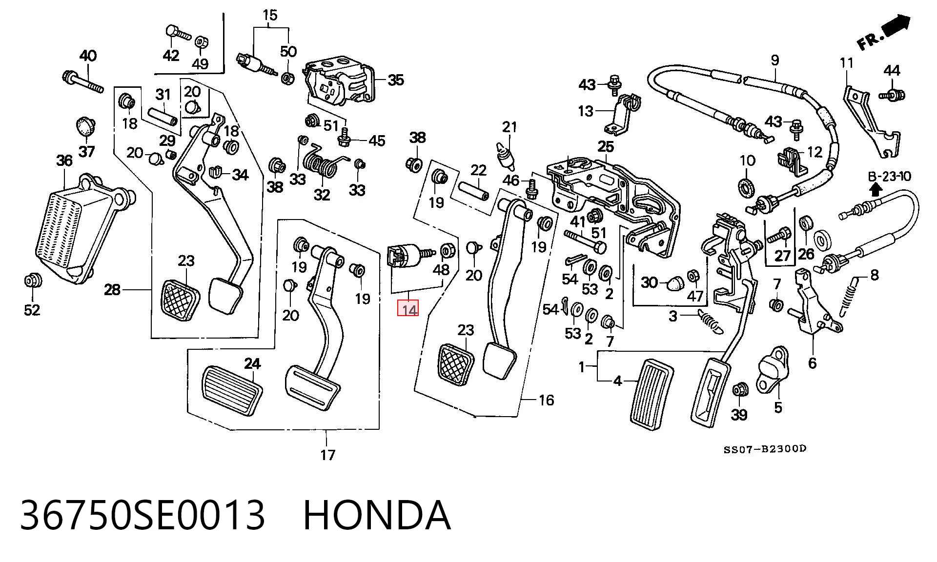 36750SE0013 Honda Interruptor luces de freno