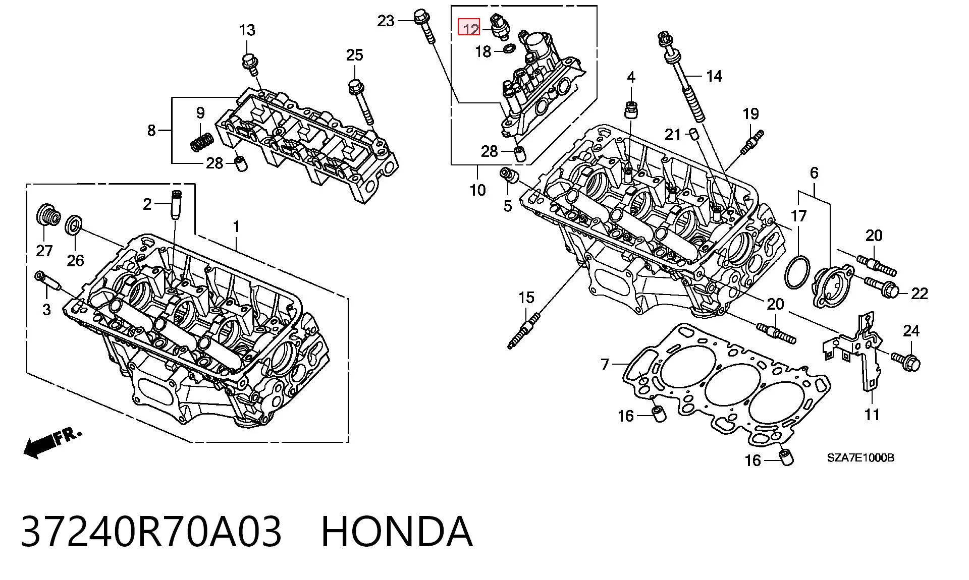 37240R70A03 Honda Indicador de presión del aceite