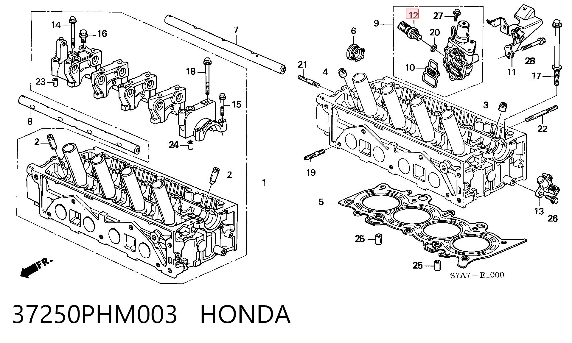 37250PHM003 Honda Retén de cubo de rueda delantero