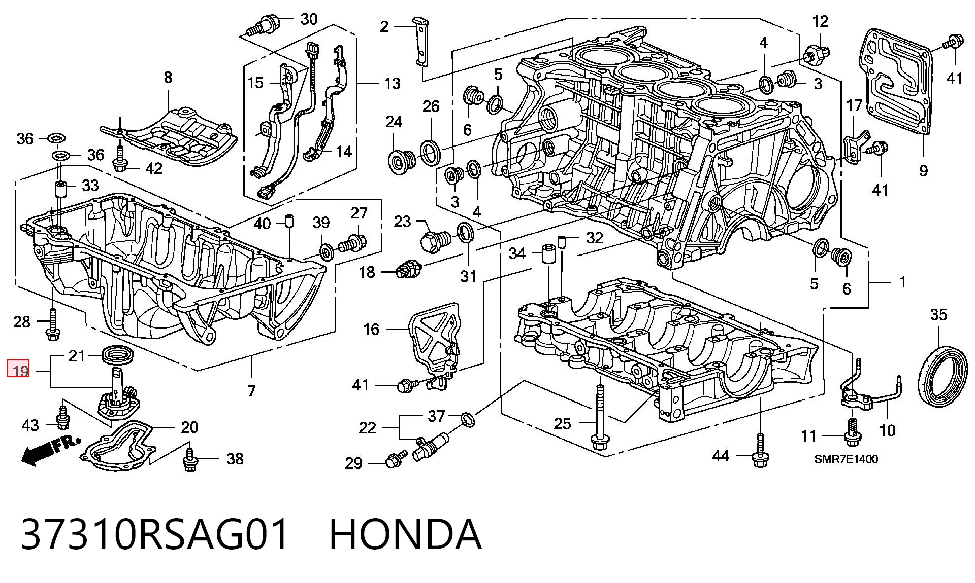 37310RSAG01 Honda Sensor de nivel de aceite