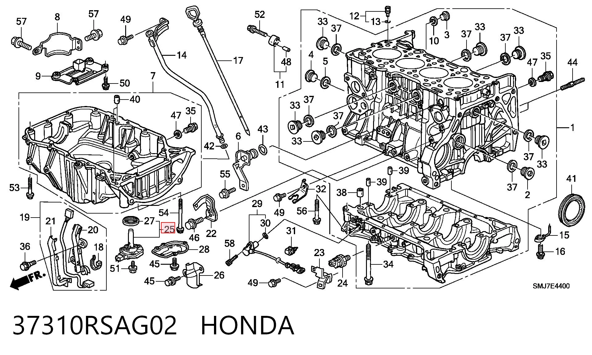 37310RSAG02 Honda Sensor de nivel de aceite
