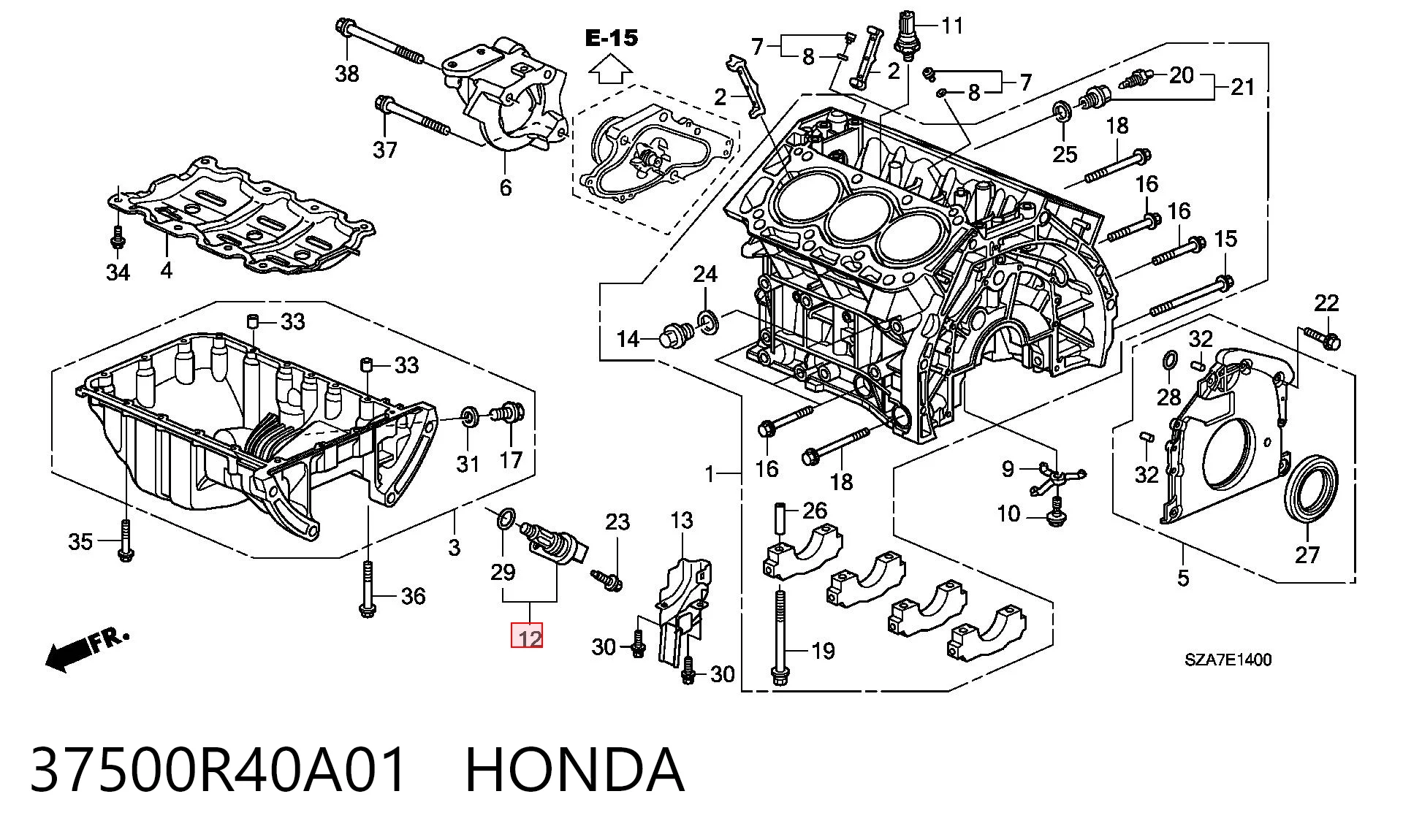 37500R40A01 Honda Sensor de posición del cigüeñal