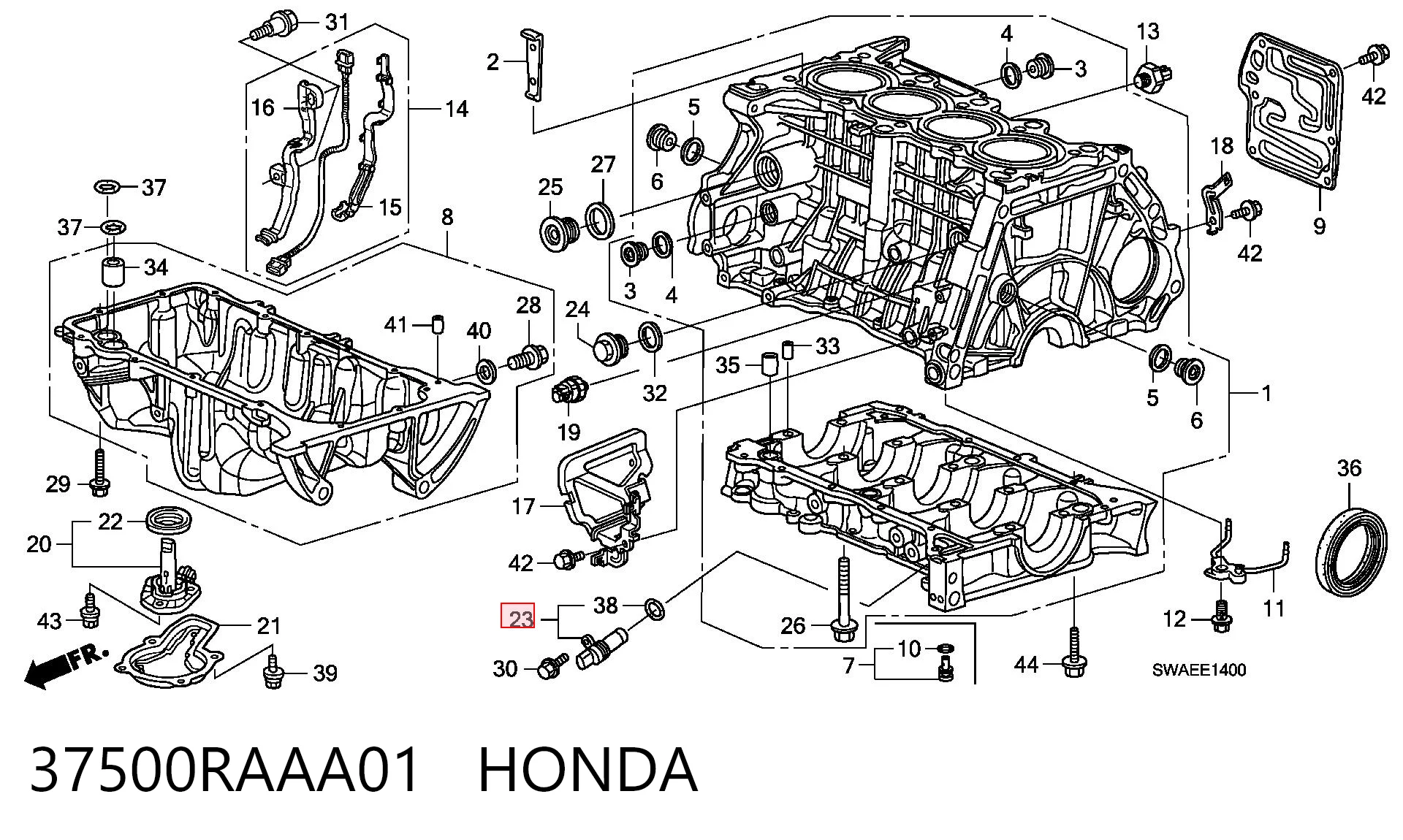 37500RAAA01 Honda Sensor de posición del cigüeñal