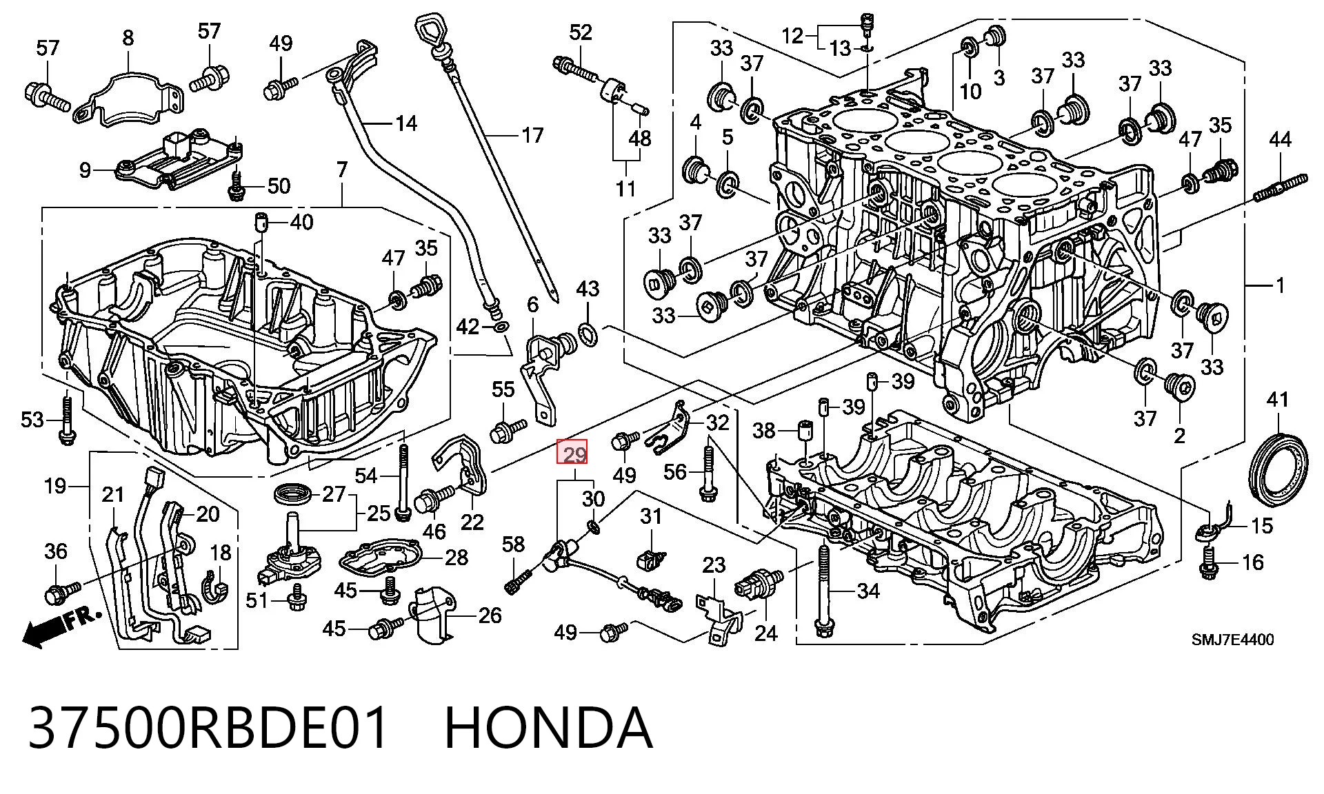 37500RBDE01 Honda Sensor de posición del cigüeñal