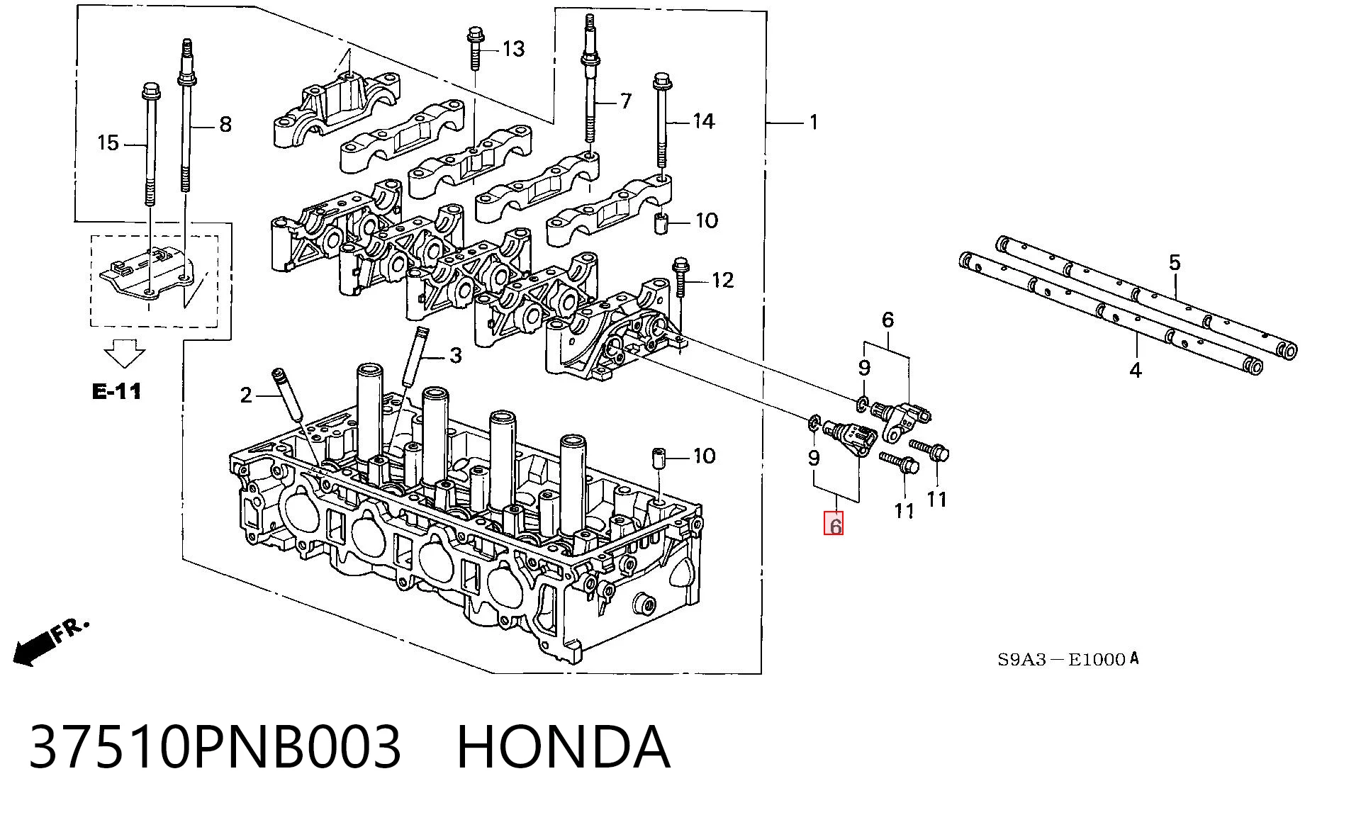 37510PNB003 Honda Sensor posición arbol de levas
