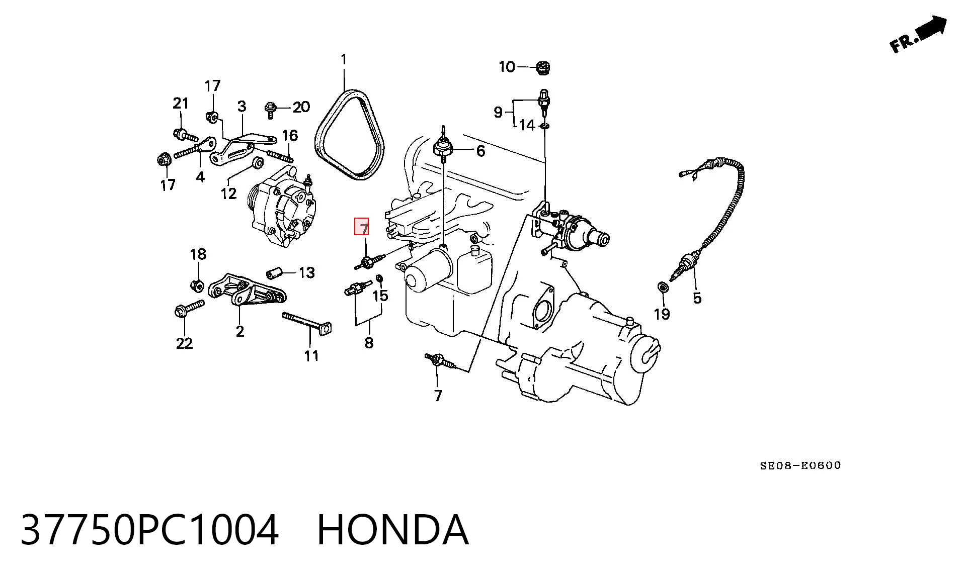 37750PC1004 Honda Sensor temperatura refrigerante