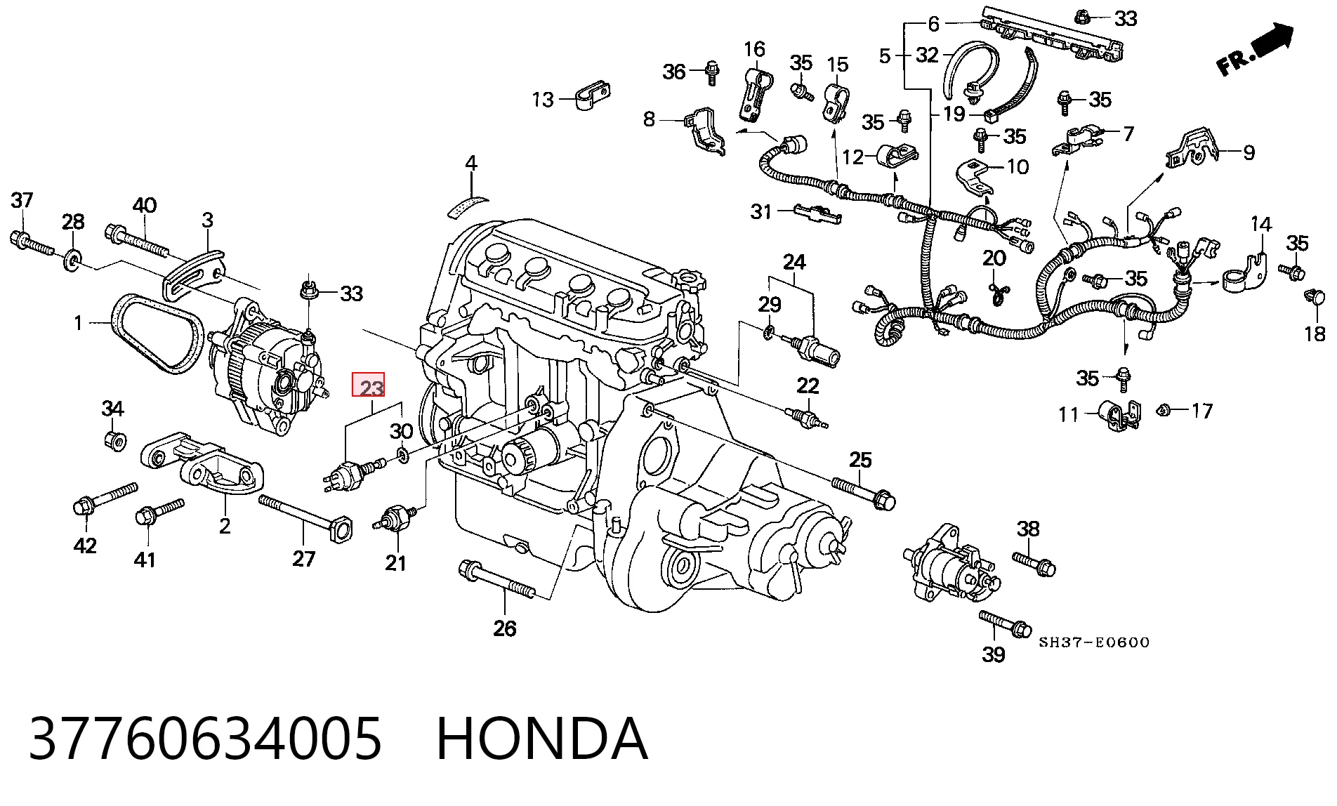 Sensor de temperatura del refrigerante para Honda Civic III (AL, AJ, AG, AH)