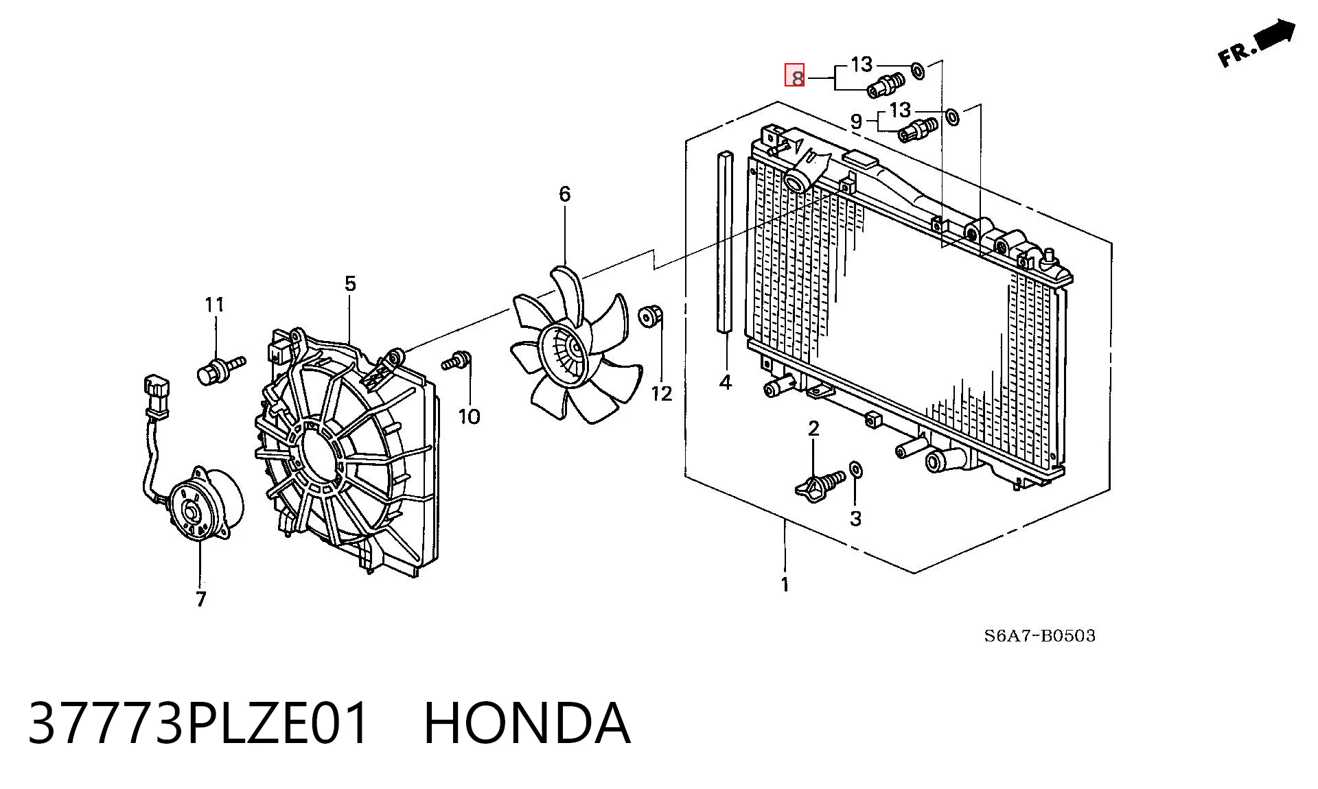37773PLZE01 Honda Interruptor térmico