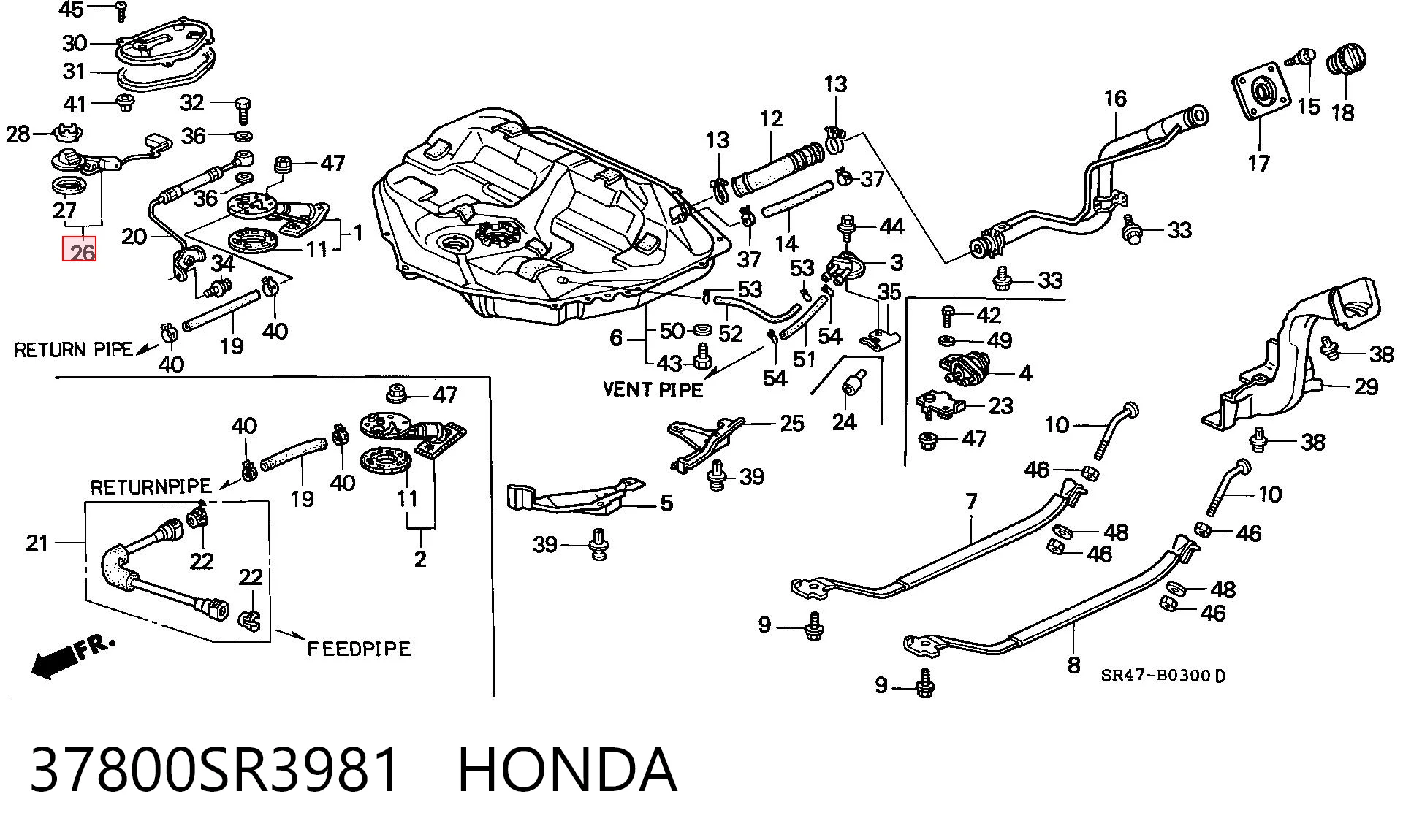 Aforador para Honda Civic EJ9, EK3/4
