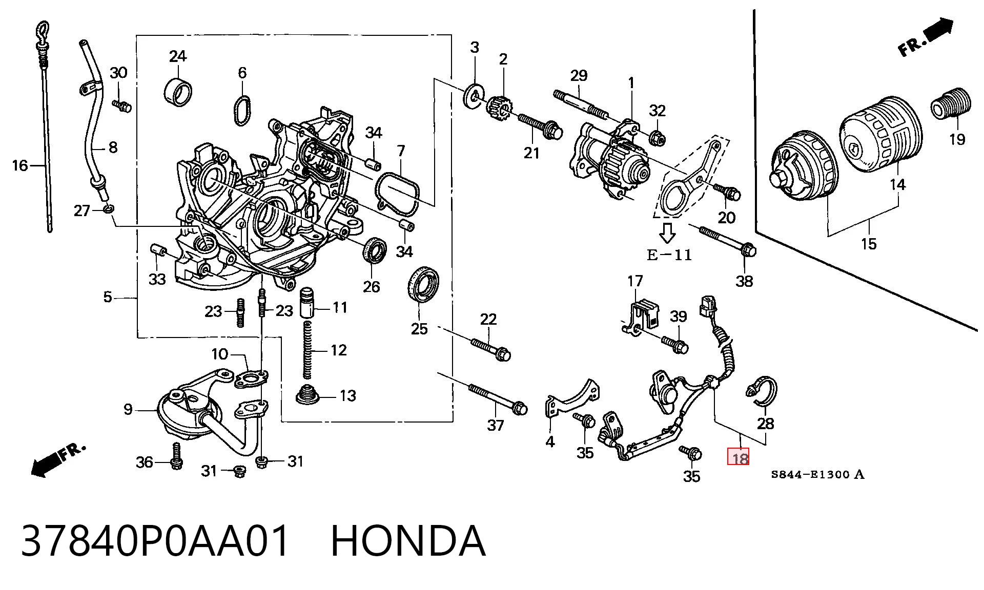 37840P0AA01 Honda Sensor de posición del cigüeñal