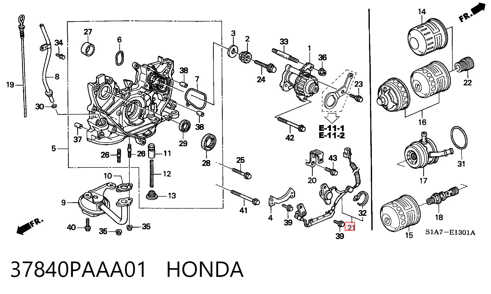 37840PAAA01 Honda Sensor de posición del cigüeñal