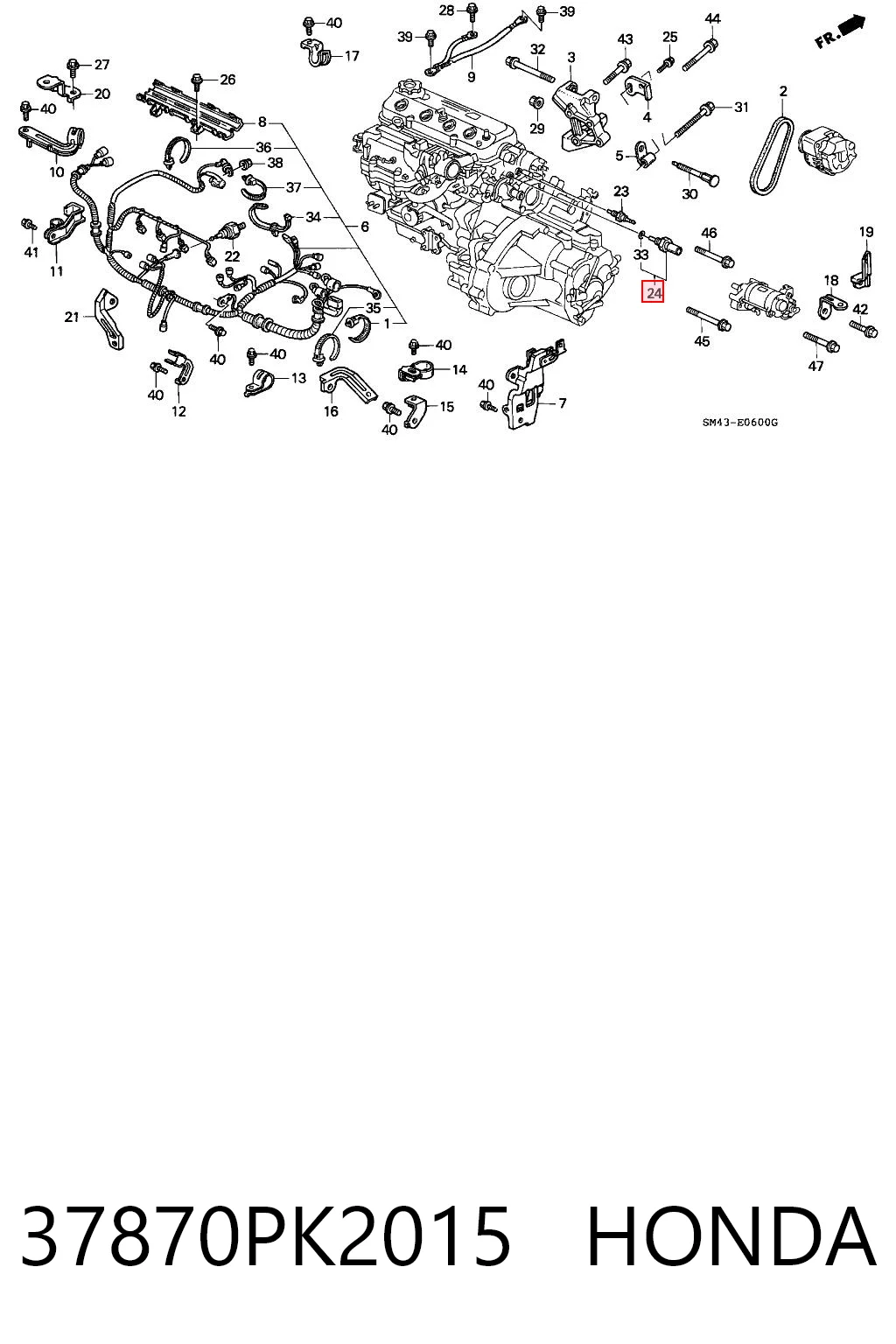 37870PK2015 Honda Sensor temperatura refrigerante