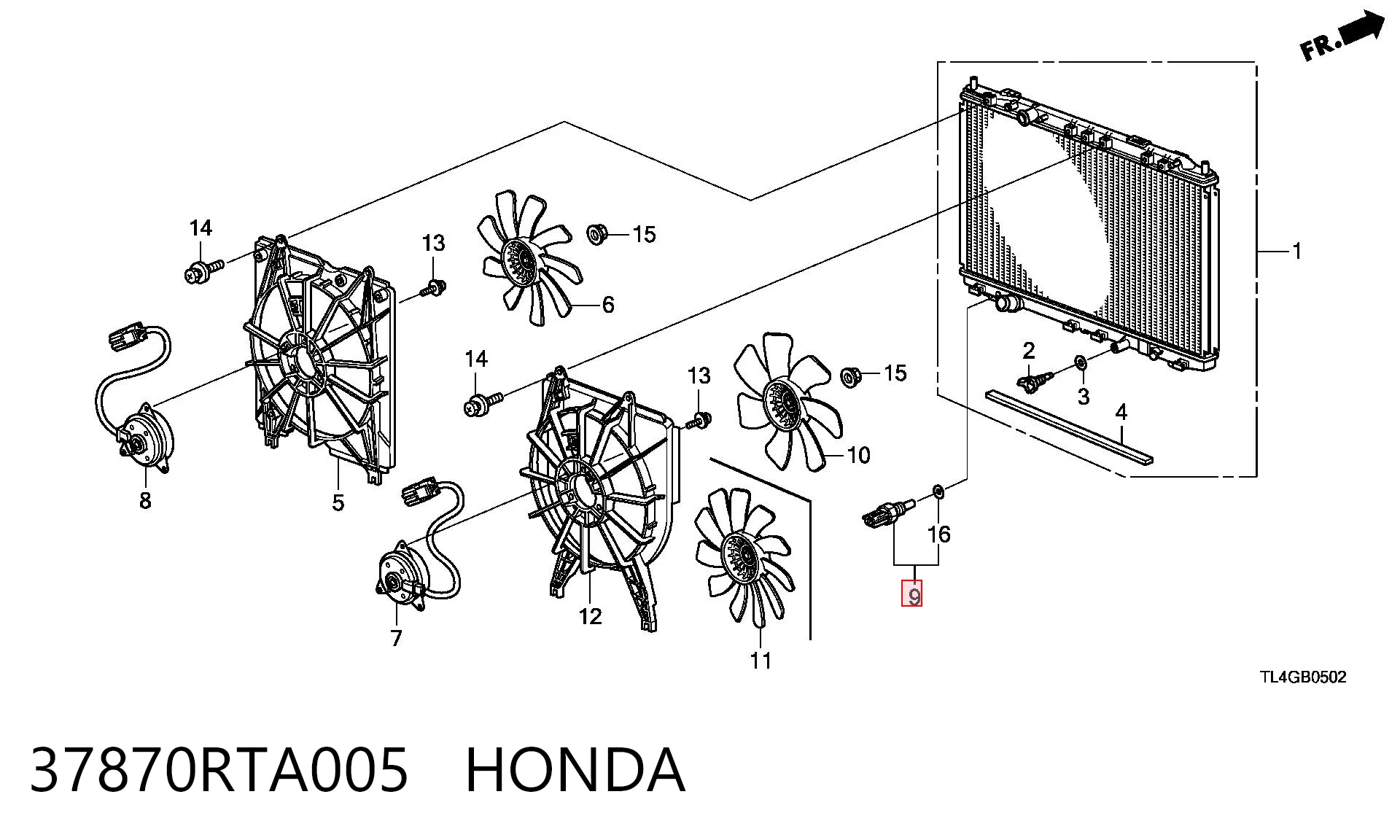 37870RTA005 Honda Interruptor térmico