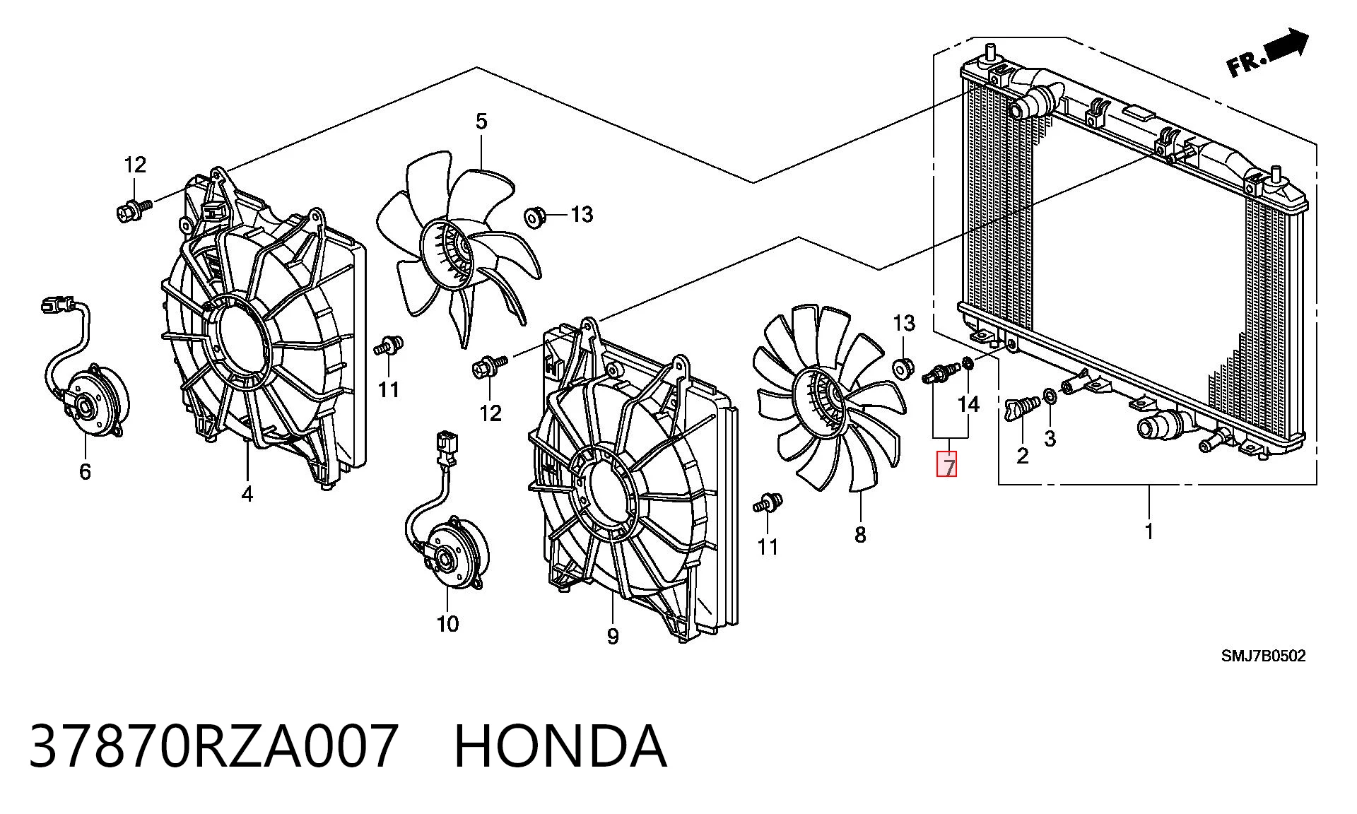 37870RZA007 Honda Interruptor térmico