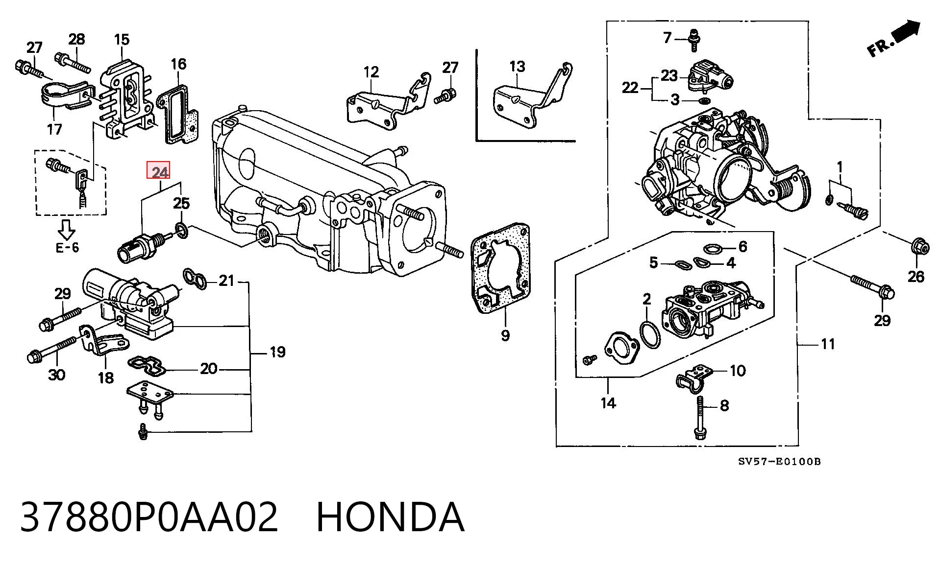 37880P0AA02 Honda Sensor de temperatura ambiente