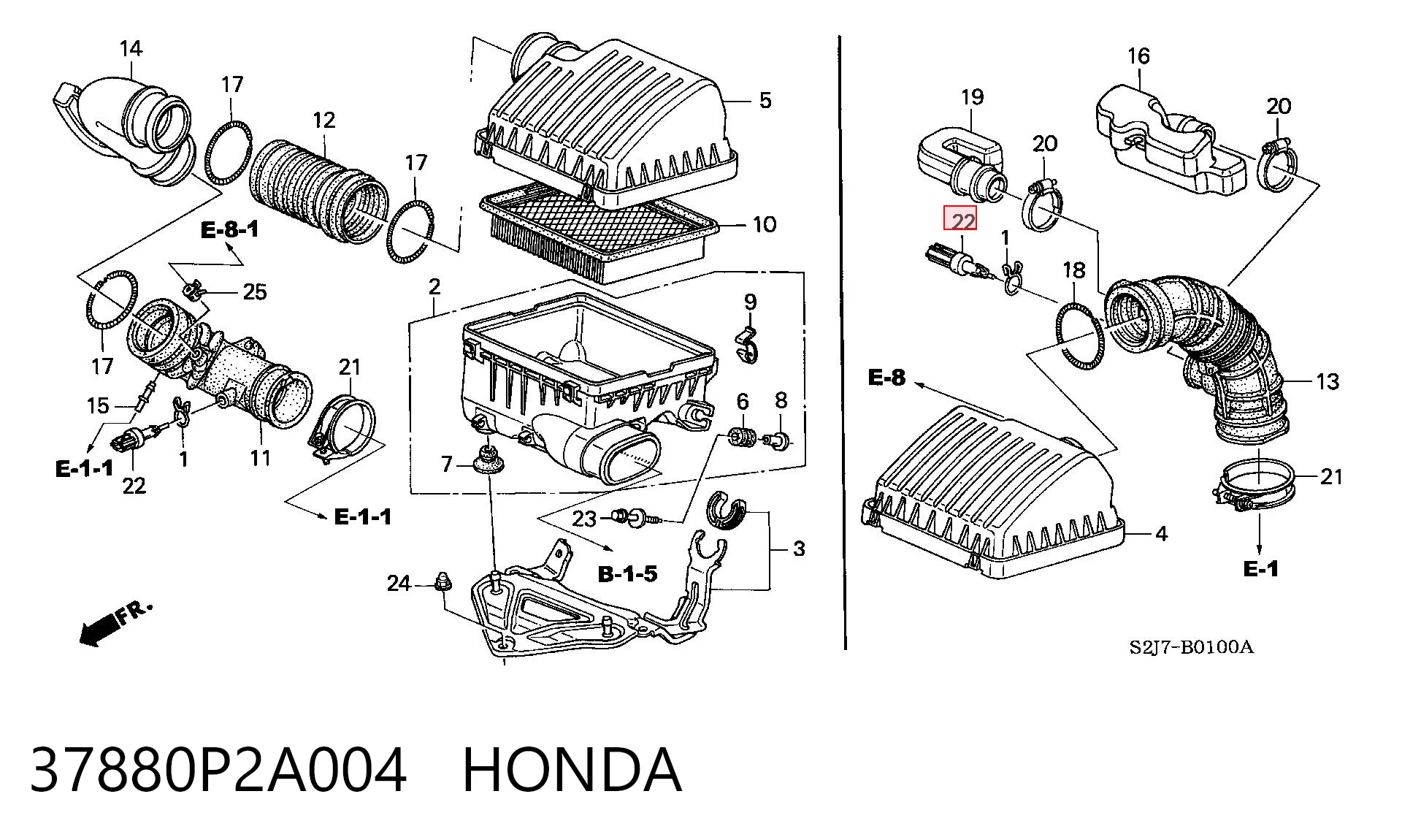 37880P2A004 Honda Sensor de temperatura ambiente