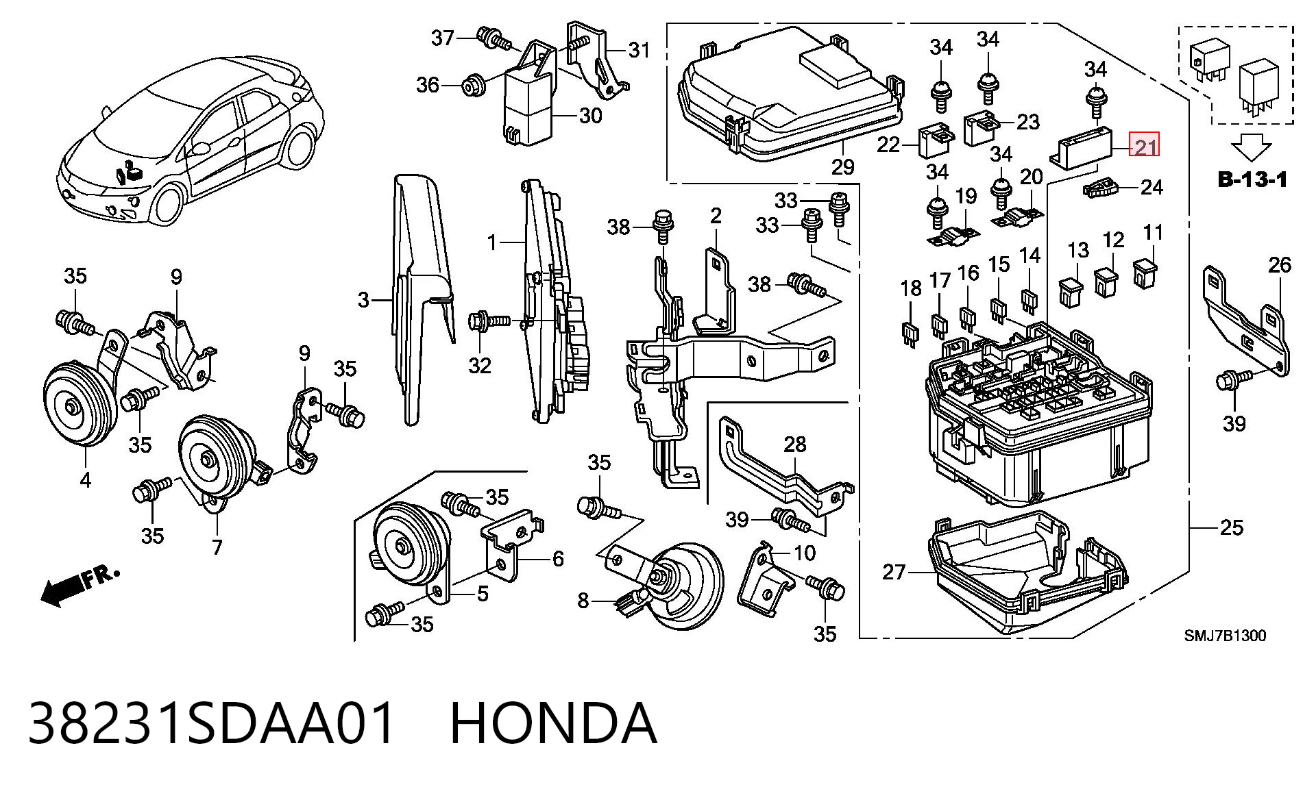 38231SDAA01 Honda Fusibles