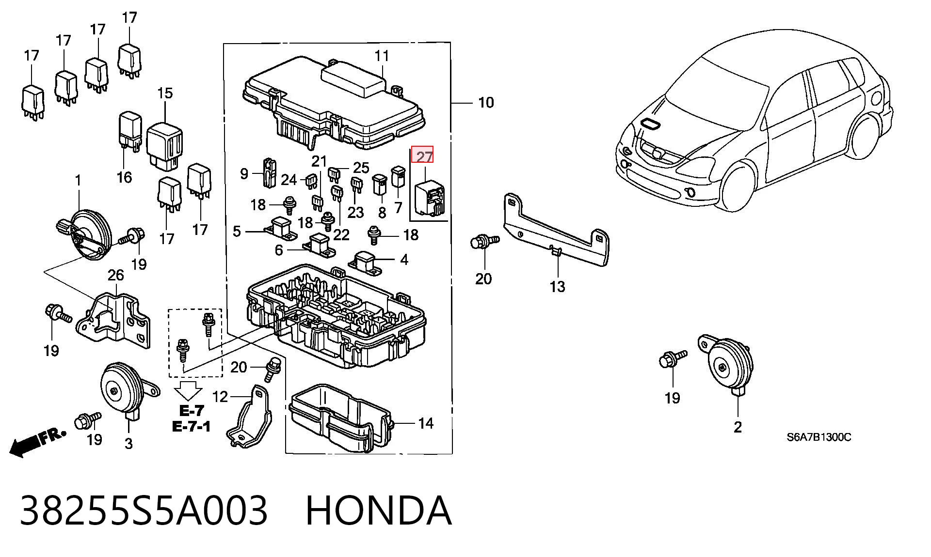38255S5A003 Honda Sensor de detección de fallos de encendido