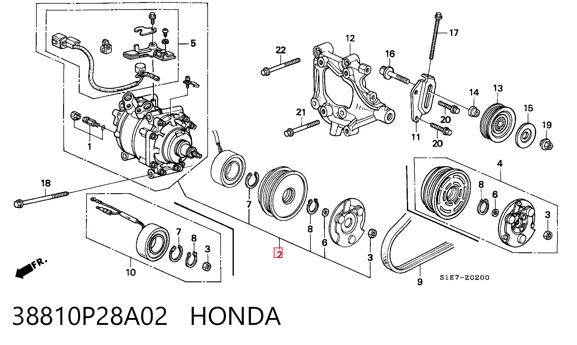 38810P28A02 Honda Compresor climatizador
