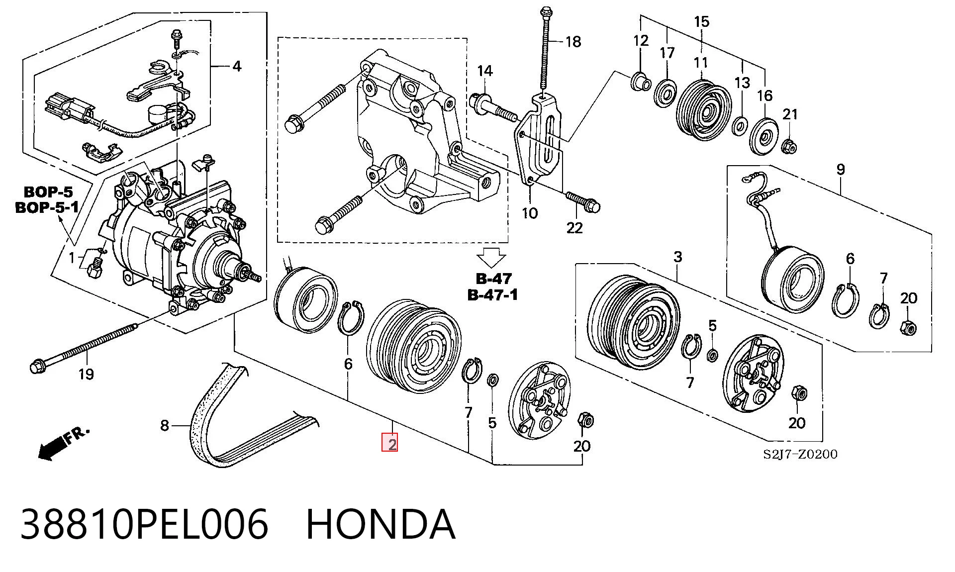 38810PEL006 Honda Compresor climatizador