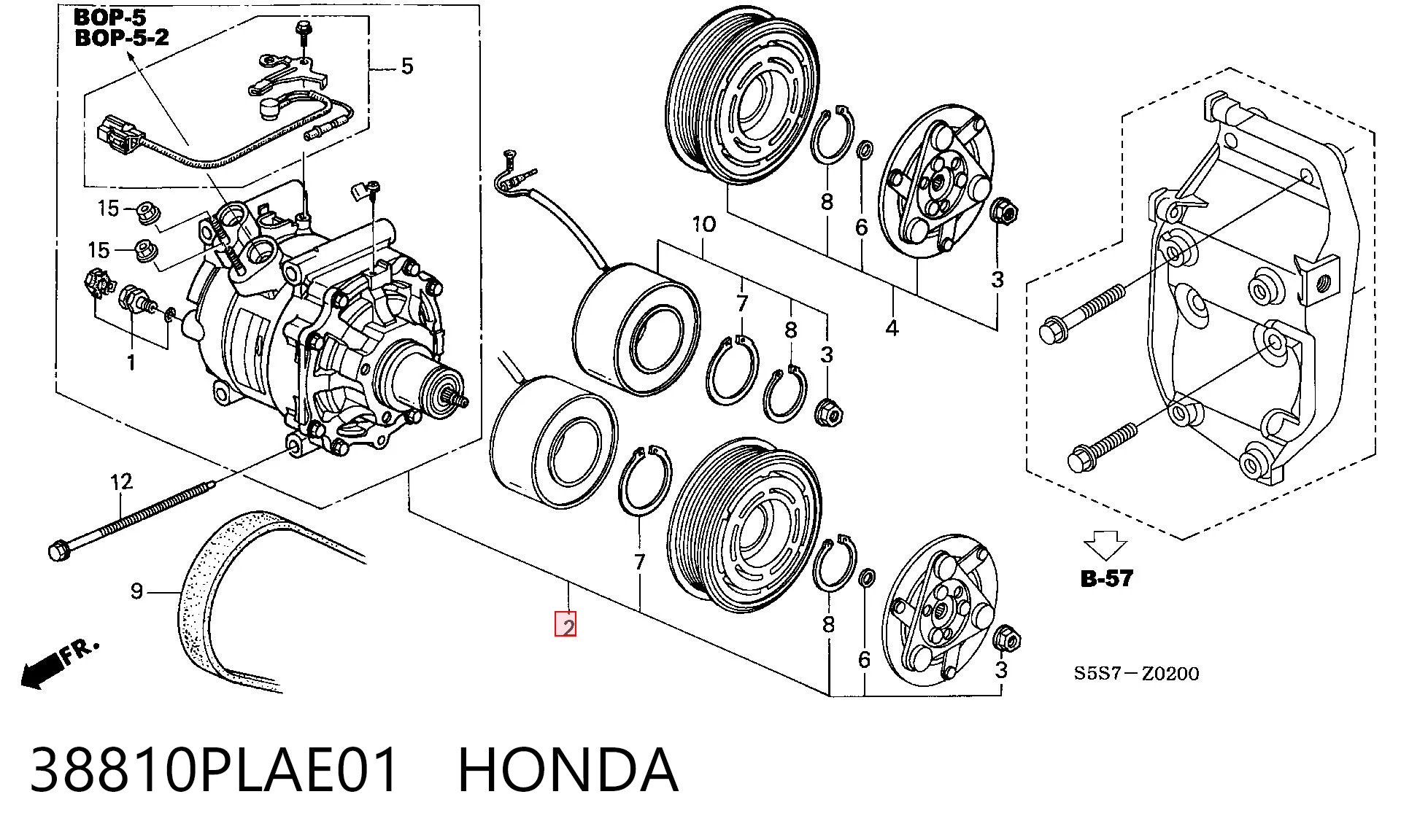 38810PLAE01 Honda Compresor climatizador