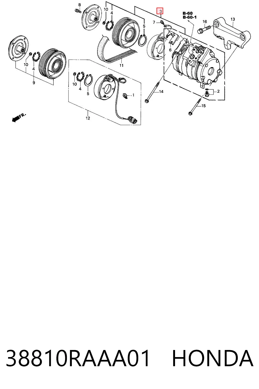 38810RAAA01 Honda Compresor climatizador