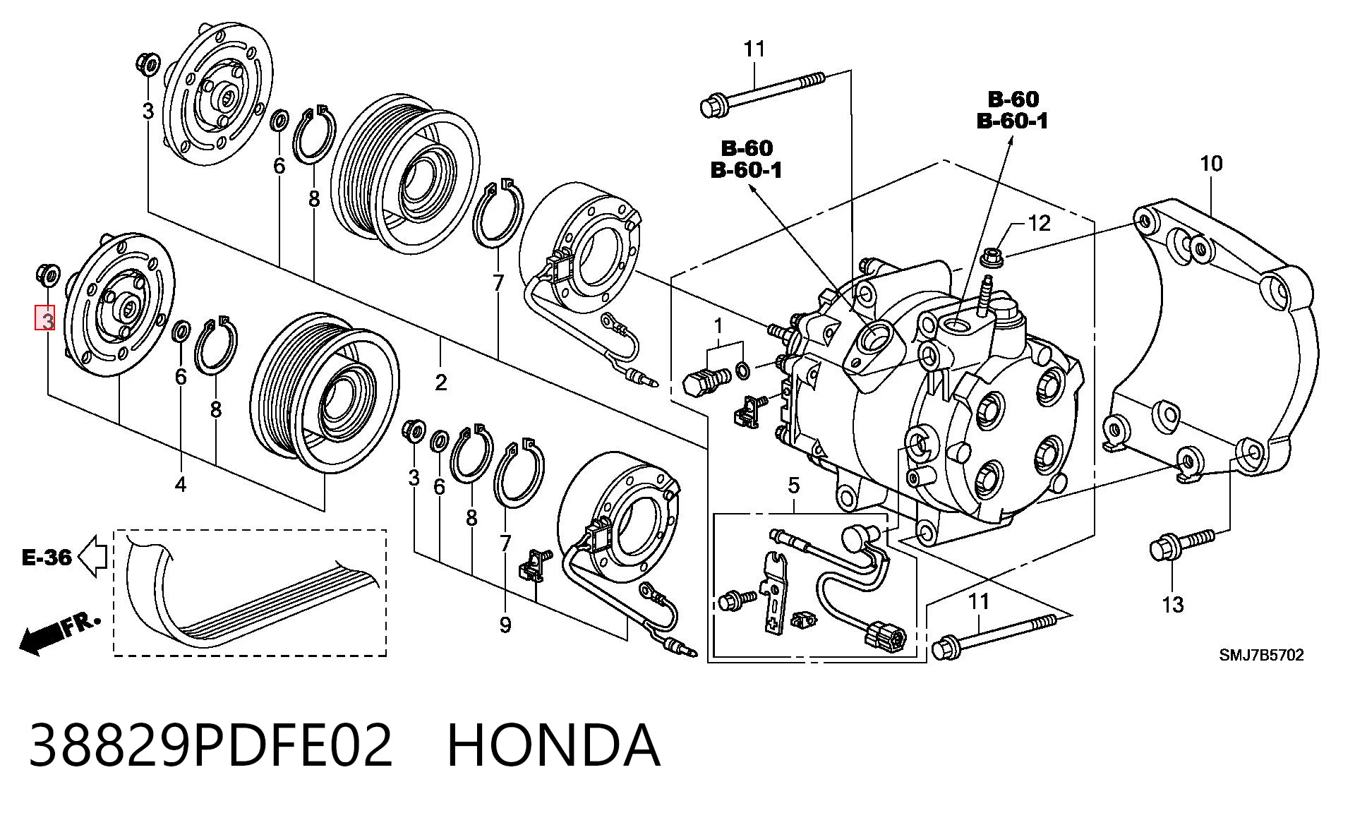 38829PDFE02 Honda