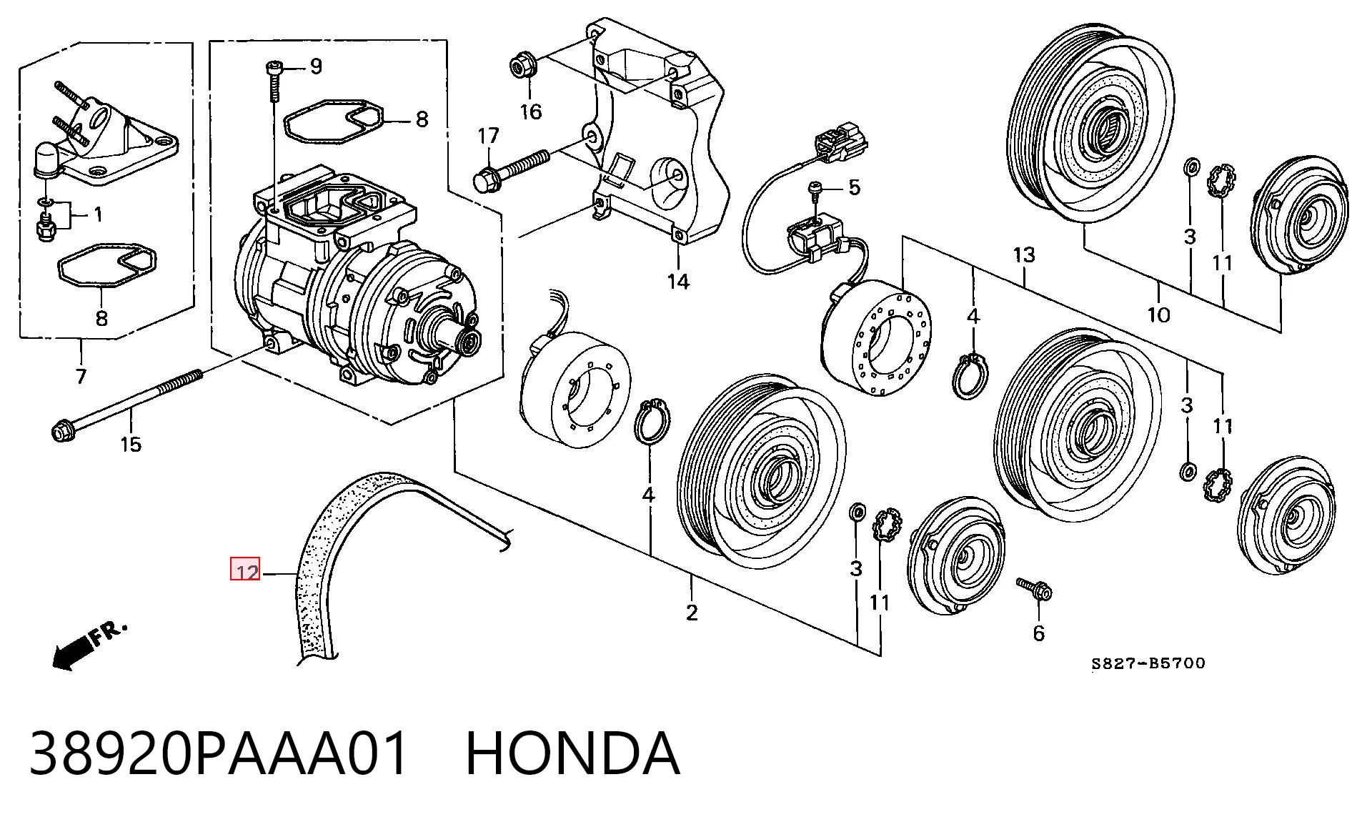 38920PAAA01 Honda Correa poly v